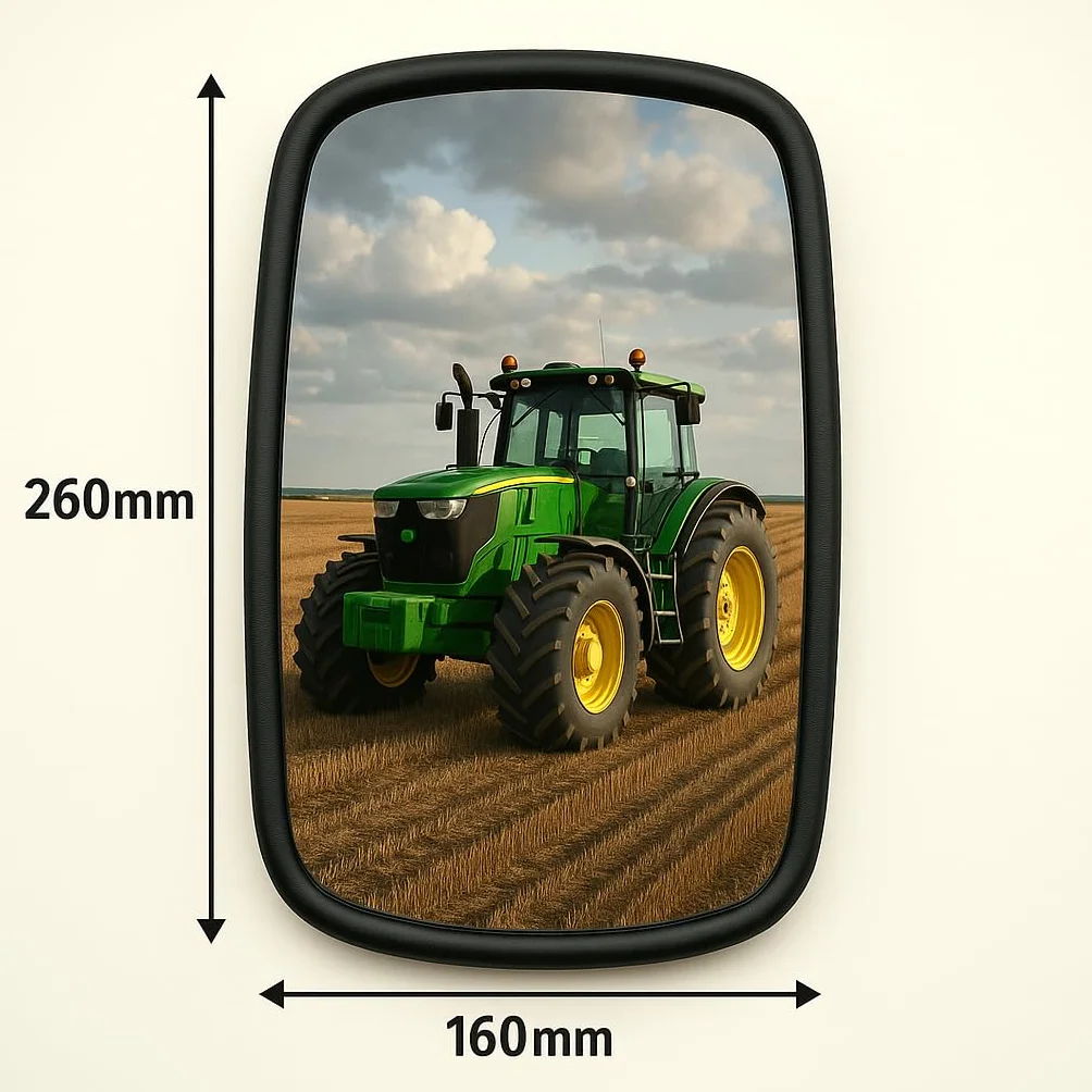 Juego de 2 espejos retrovisores para tractor (255 x 150 mm, diámetro de 14-23 mm, con brazo de espejo)