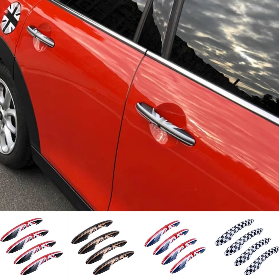 Cubierta protección manija Puerta Cubierta Manija Puerta Exterior Accesorios Coche para Mini para Cooper S JCW para Clubman F54 F55 F60 para Countryman Protector Manilla Coche (Color : Grid)