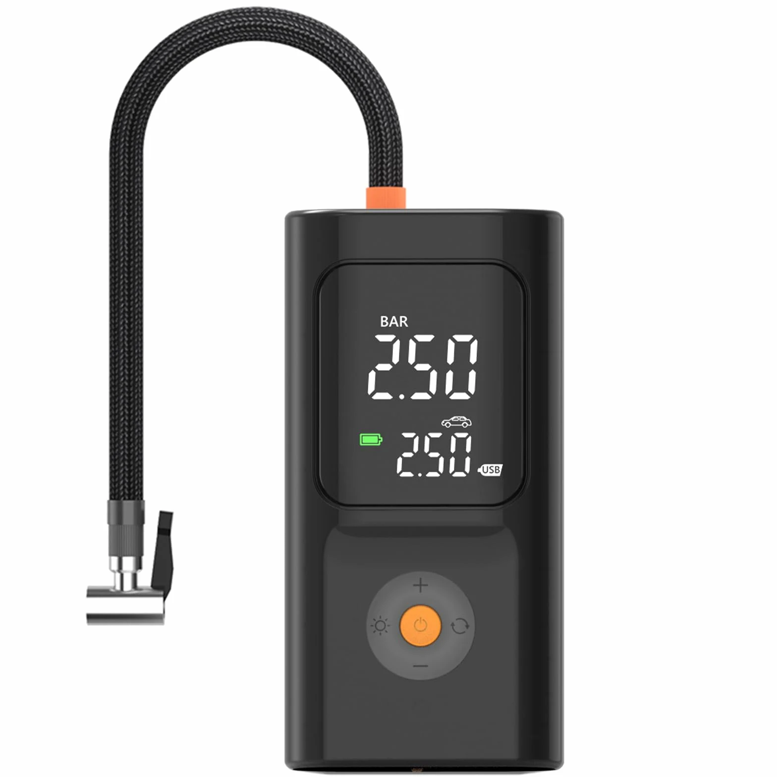 PARDUS Compresor de aire portátil para neumáticos, bomba de aire de 150 PSI para neumáticos de coche con manómetro digital, bomba de neumáticos de bicicleta con luz LED y función de parada