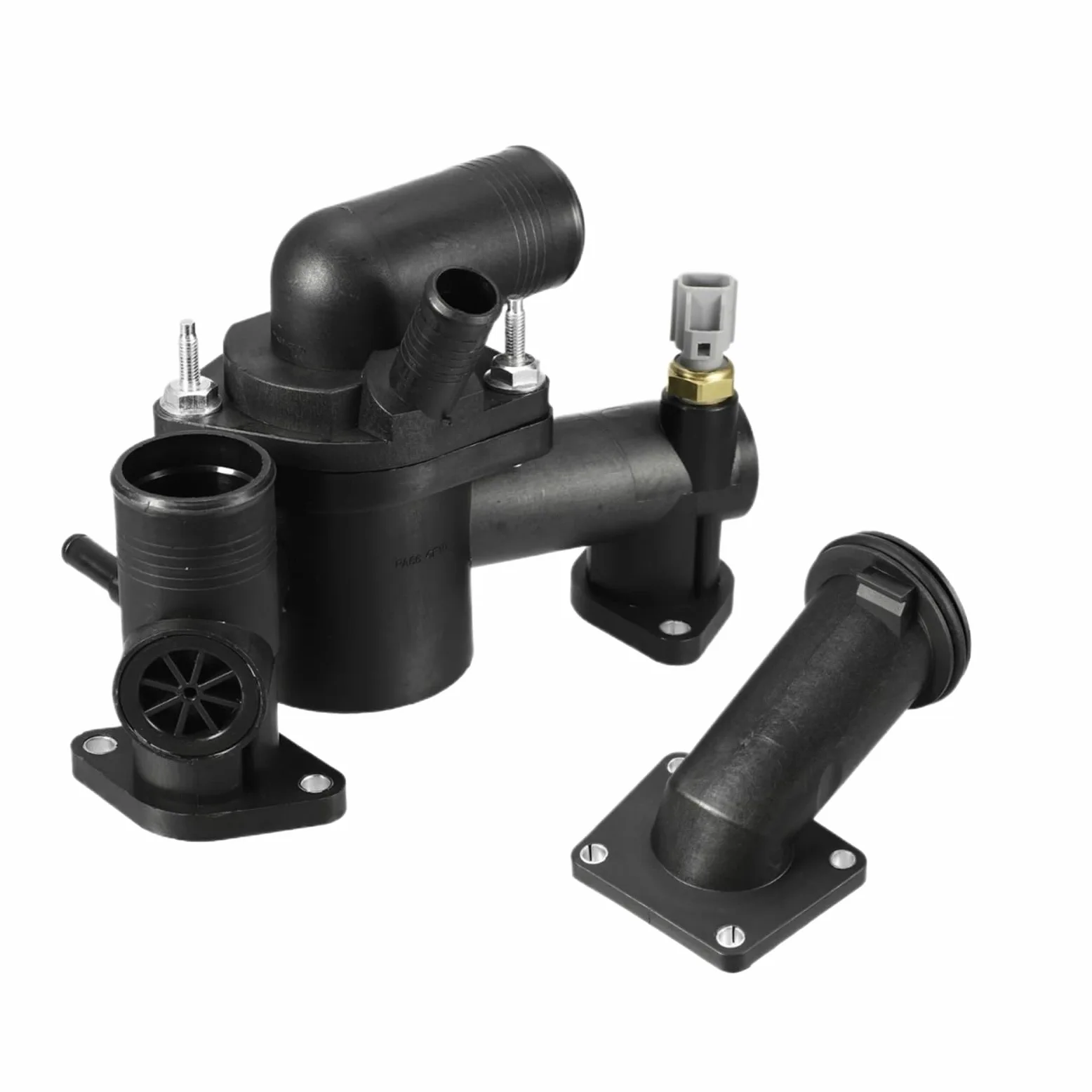 Compatible con Jaguar XK8 2003 2004 2005 2006 AJ89486 Conjunto de Carcasa de termostato de Control de Flujo de refrigerante del Motor con Sensor de Temperatura