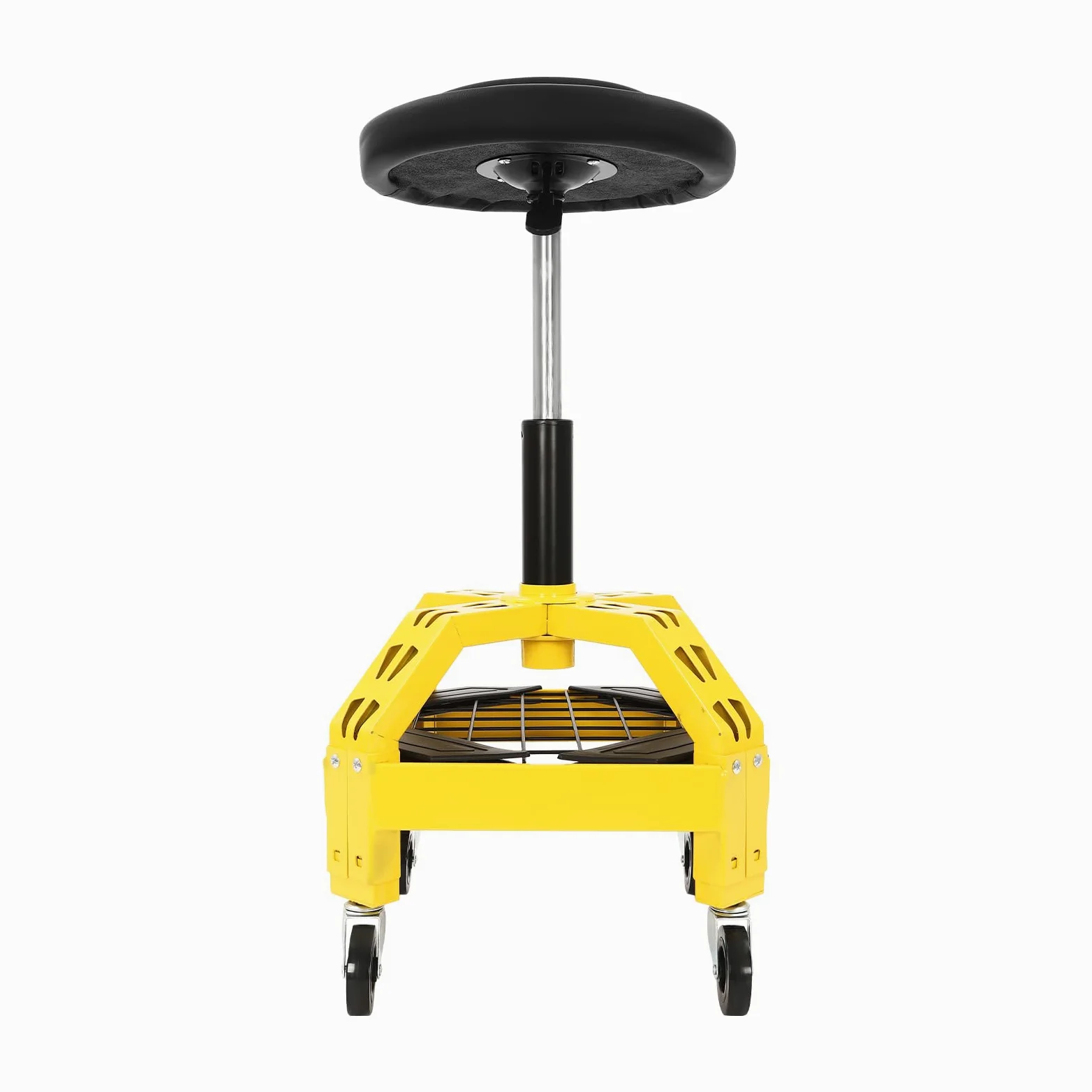Taburete de taller ajustable con ruedas, silla de taller, taburete con ruedas, capacidad de carga de 130 kg, asiento de taller telescópico para taller, oficina