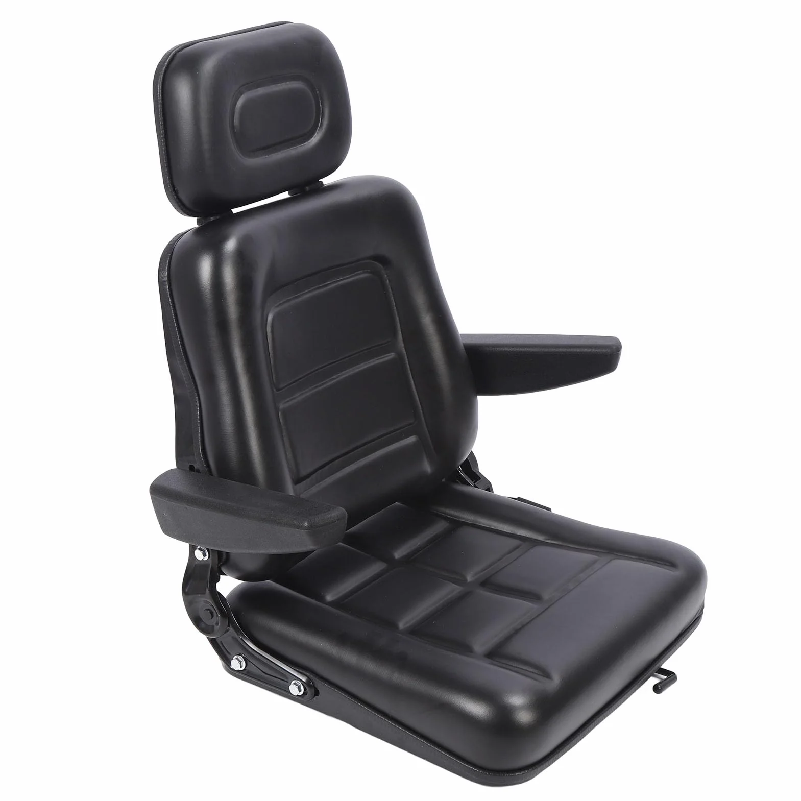 Aramox Asiento de Tractor con Reposacabezas, Asiento Ajustable de 3 Niveles, Pieza de Repuesto de Asiento de Tractor para Cortacésped, Minicargador, Manipulador Telescópico, Excavadora,
