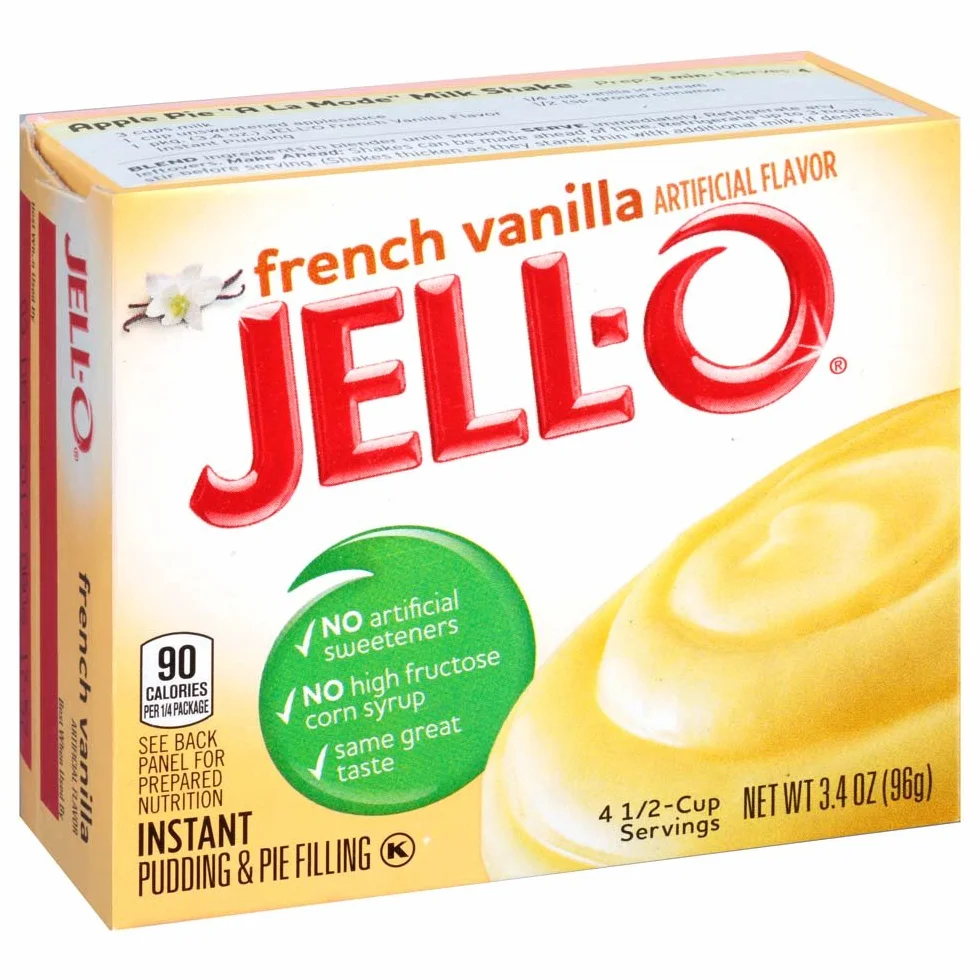 Jell-O Mezcla de pudín instantánea Vainilla francés 3.4 oz (Paquete de 6)