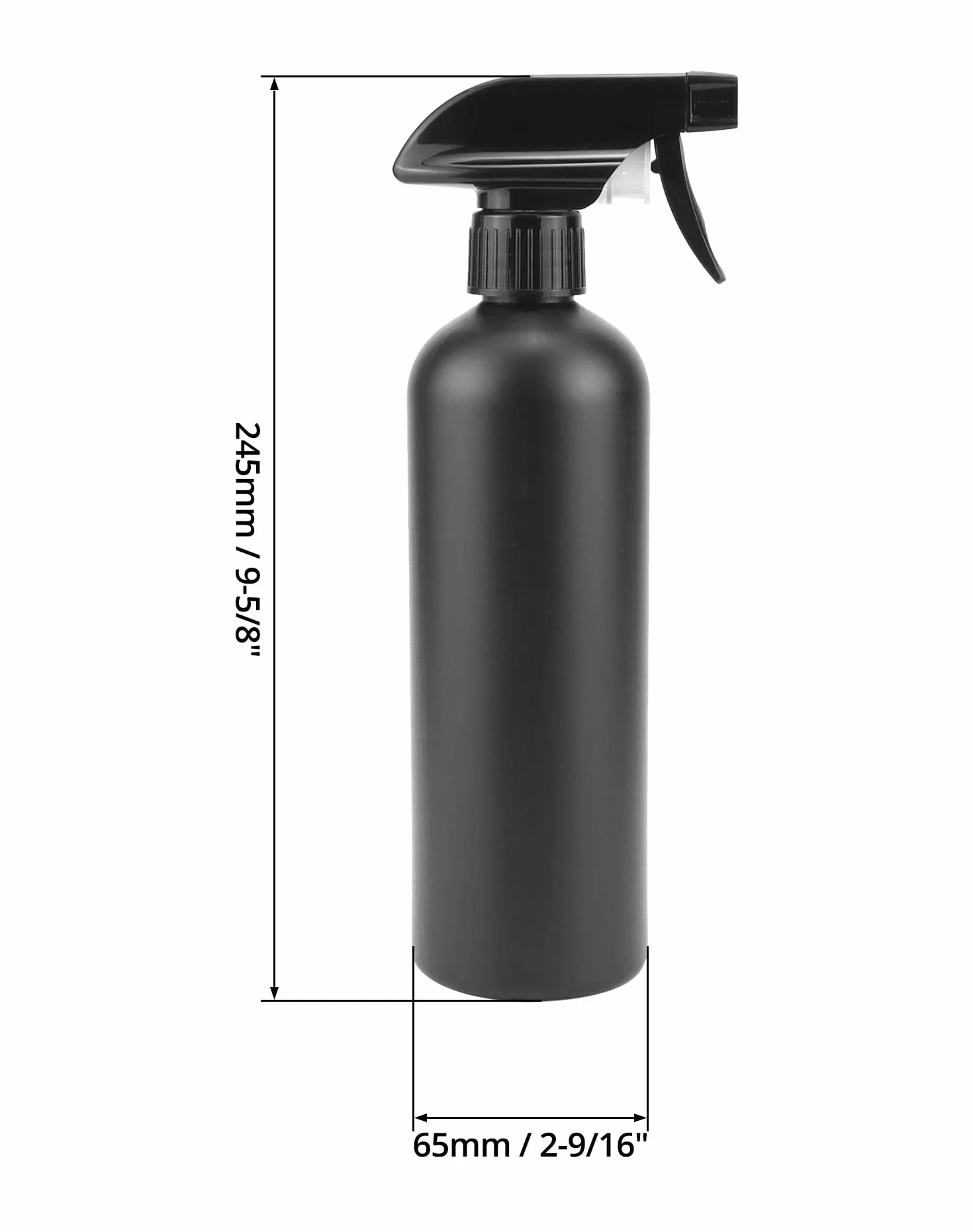 QWORK 4PCS 500 ml botellas spray negro peluquería plantas limpieza