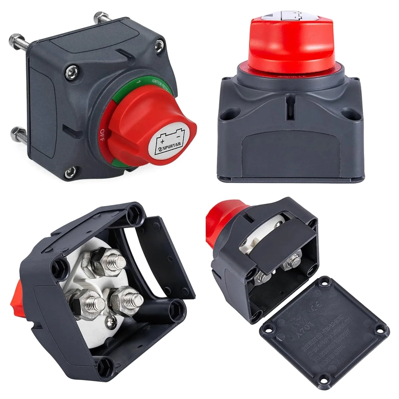 ZHGUIMING Interruptor de desconexión de batería automática, 12V, 24V, marino, 200A, 300A, 600A, interruptor de masa de batería Dual, interruptor de corte de 2 y 3 posiciones, coche y barco(3 position