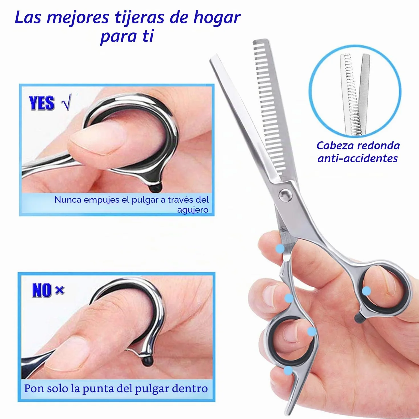 Tijeras Profesionales para Adelgazar el Cabello de Acero Inoxidable para Salón