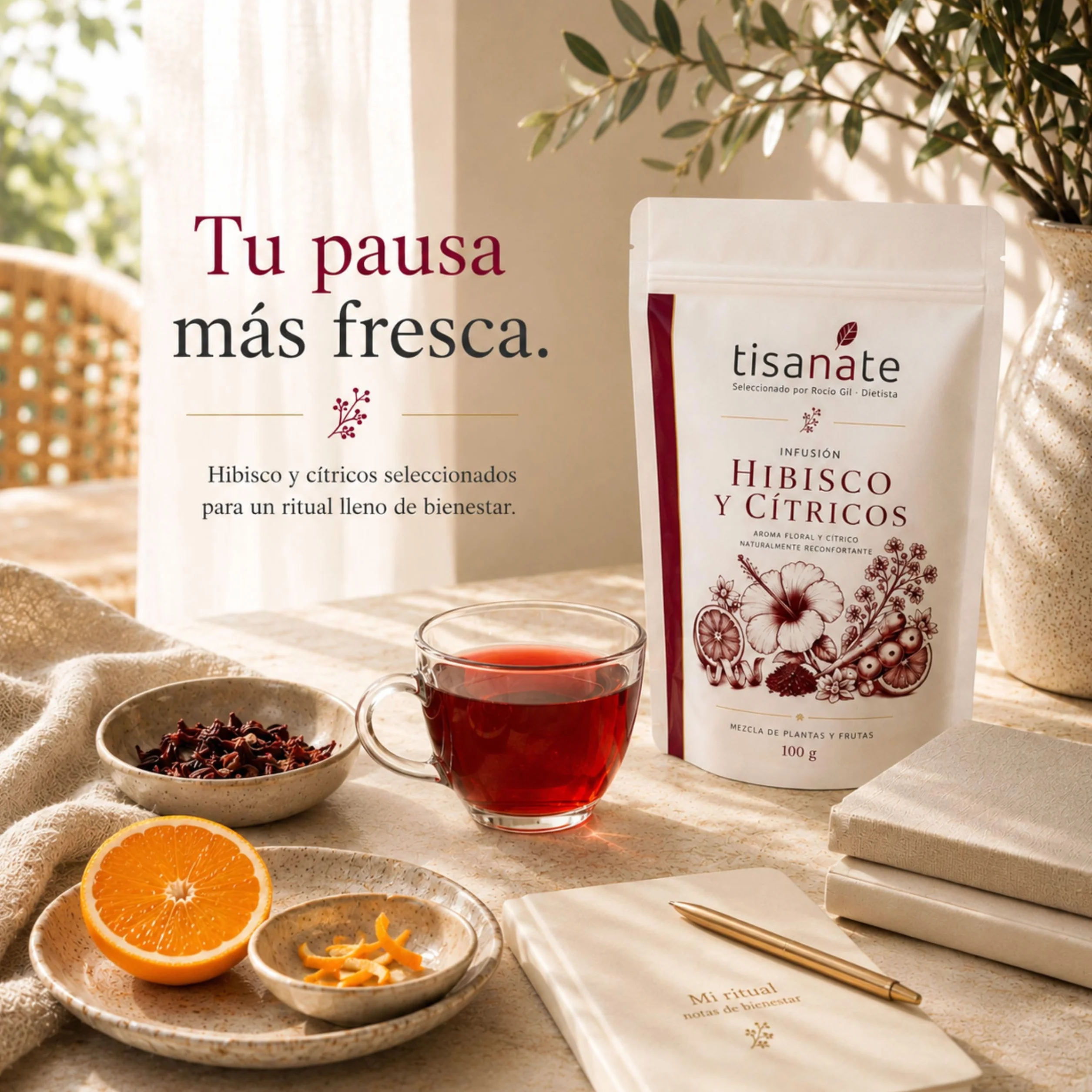 Infusión Hibisco y Cítricos 100g – Té de Hibisco y Flor de Jamaica con Naranja y Limón