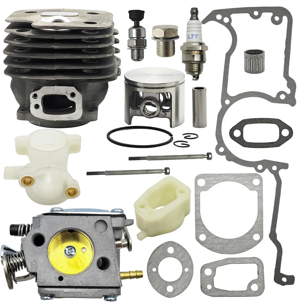 Kit de revisión de pistón y carburador de cilindro 52 mm para Husqvarna 266XP, 266, 266SE, XP SE, 61 motosierras