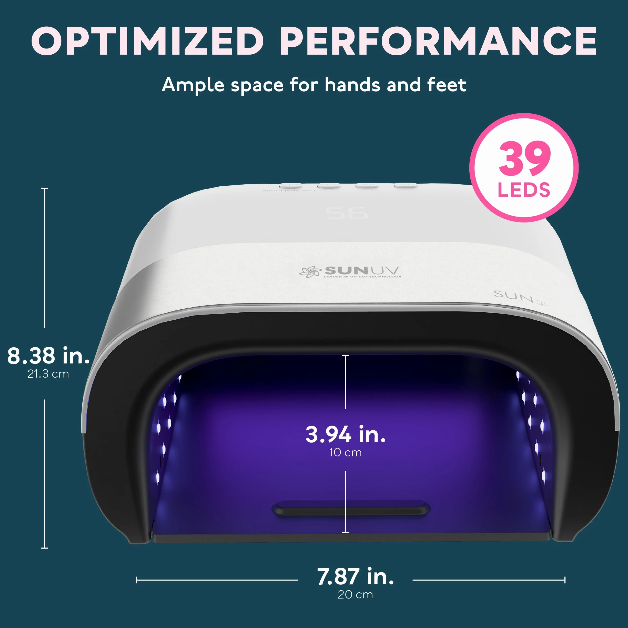 SUNUV Lámpara LED UV Uñas Profesional Secador Gel Luz Curado con Sensor Automático y Pantalla LCD