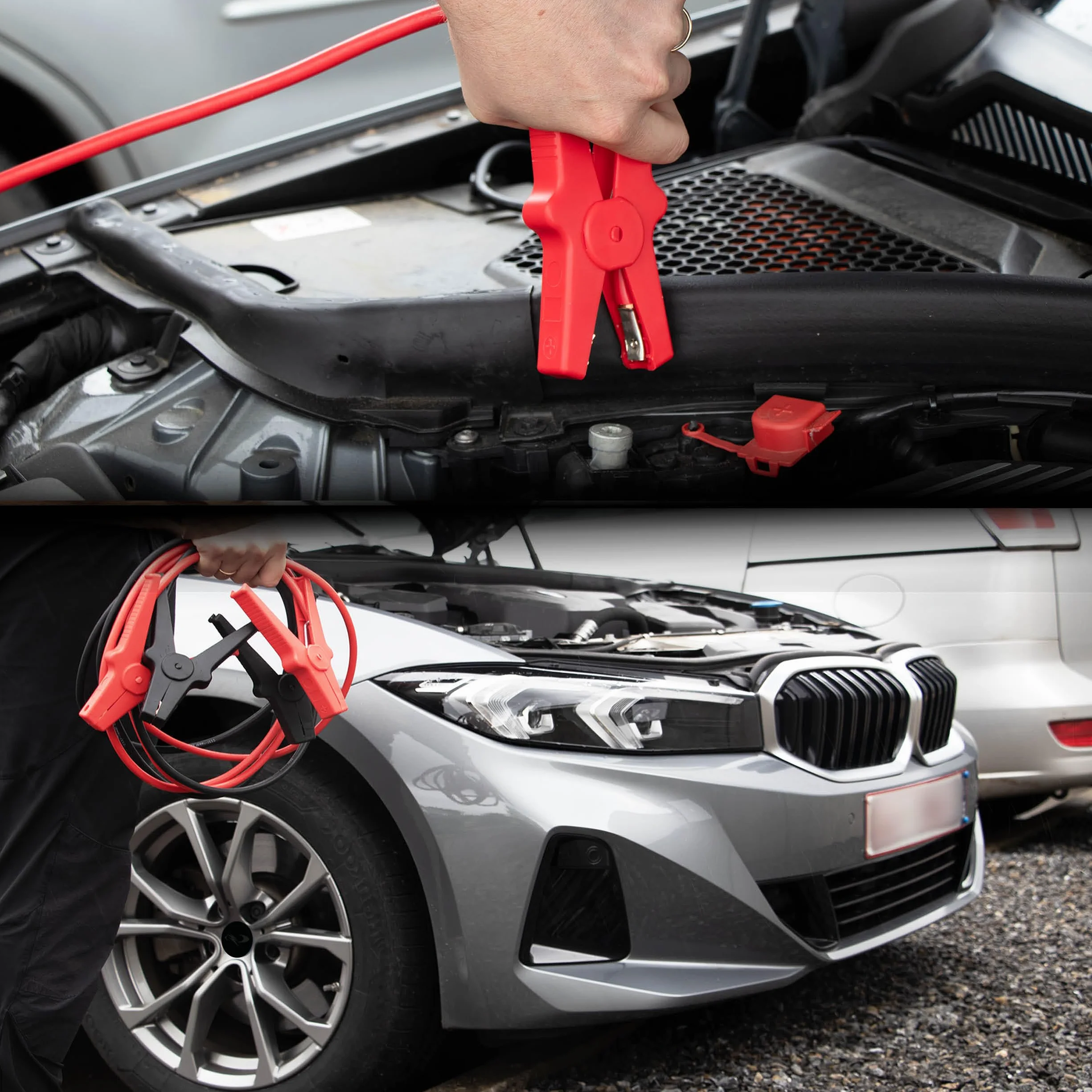 Schumacher Electric - Cables de Arranque 3m 16mm² - Baterías 6V/12V/24V - Para Coche, Furgoneta, Caravana - Pinzas Seguras Aisladas - Certificado GS/TÜV