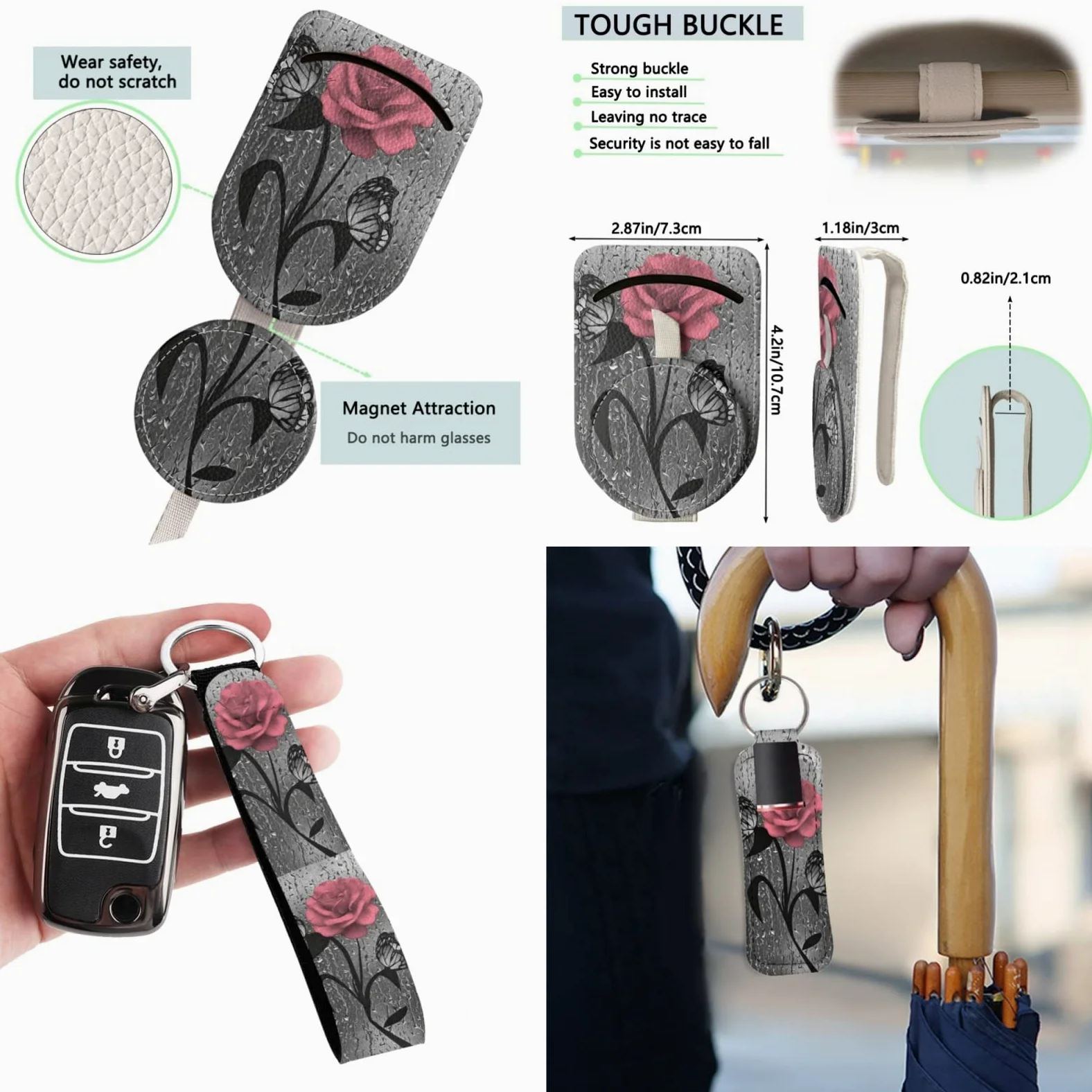 Xoenoiee Juego completo de fundas universales para asiento de auto, incluye soporte para gafas de sol, soporte para gafas de sol, funda para volante, almohadillas para cinturón de seguridad, llaveros