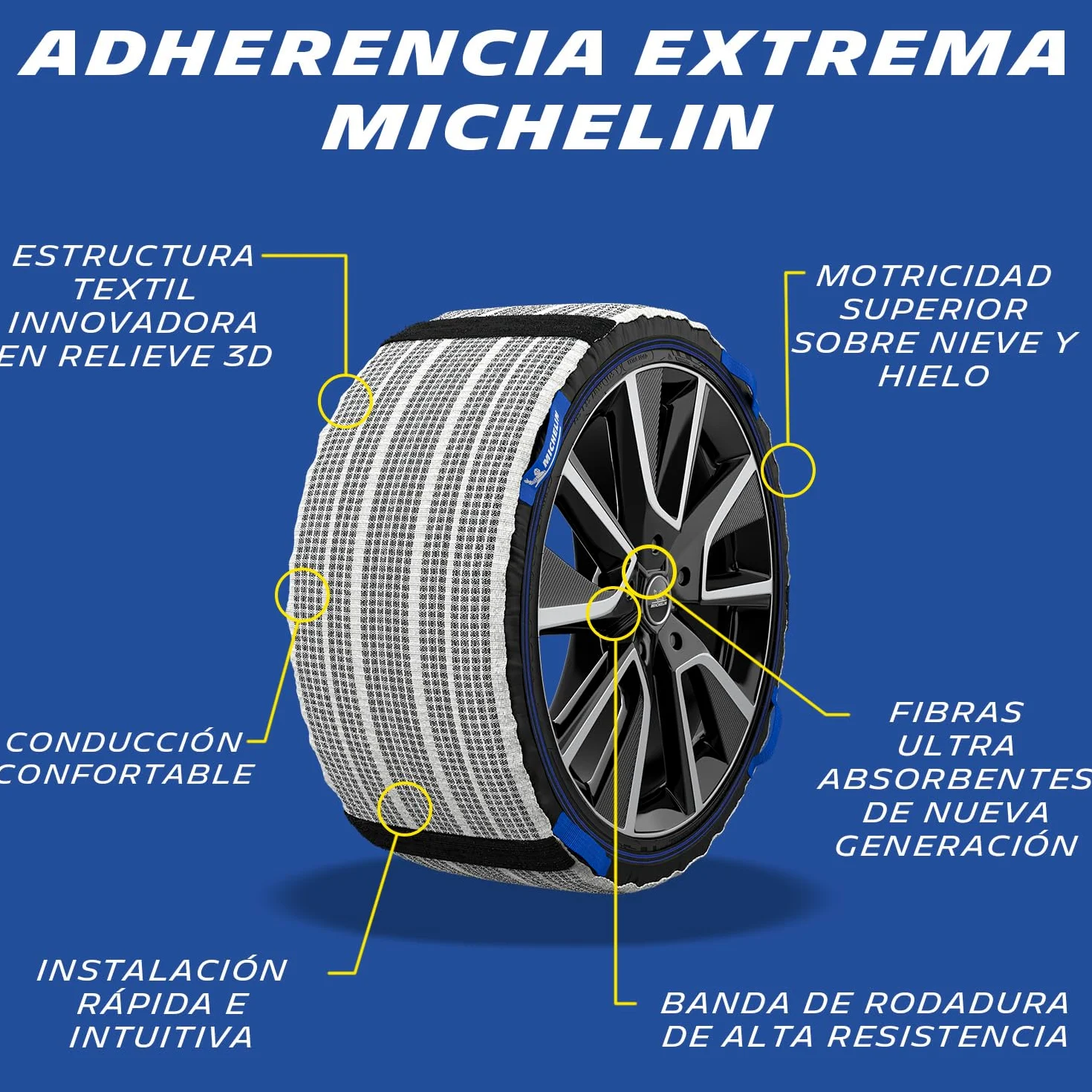 Michelin 008361 par Cadenas de nieve textiles