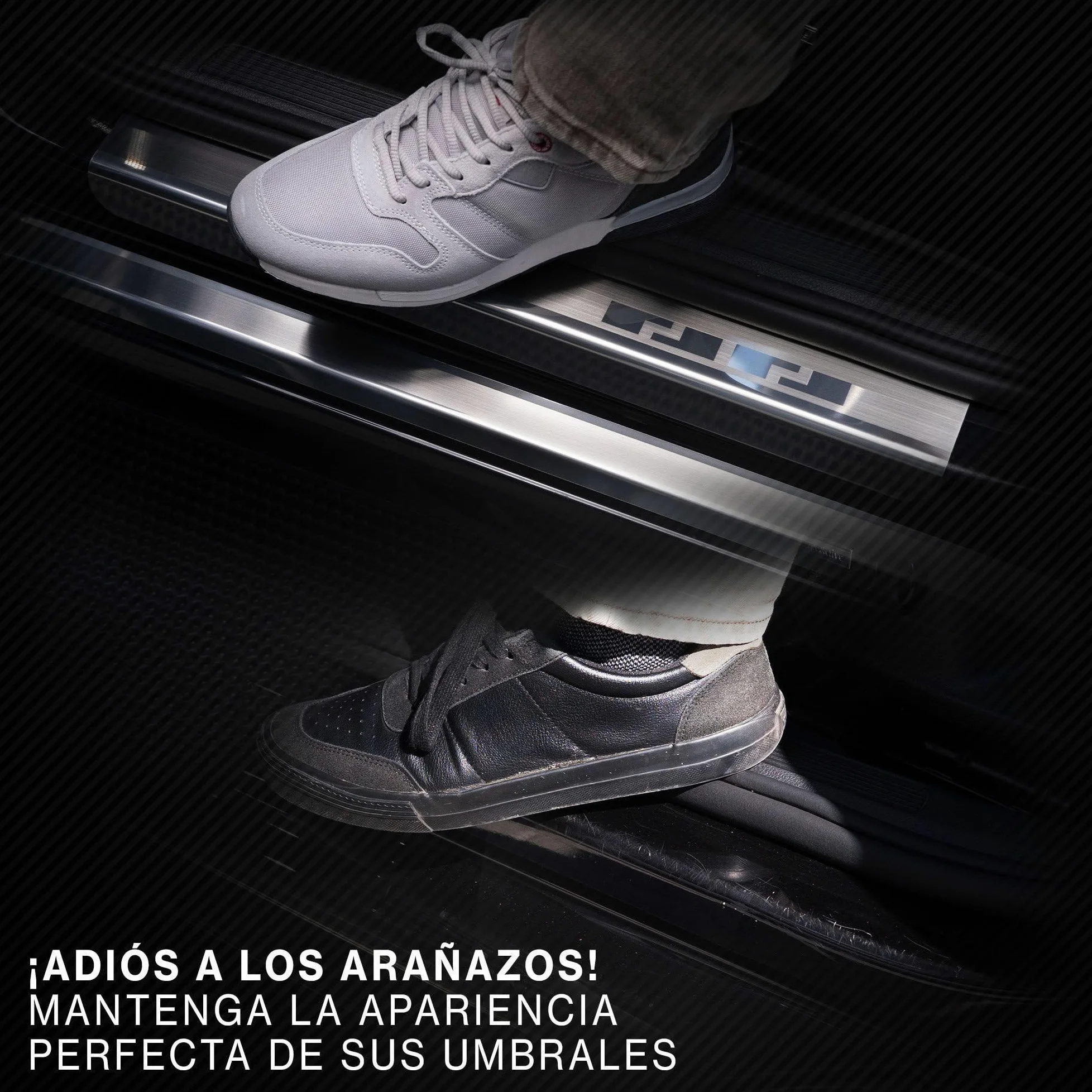 CHROMEMASTER | Protector de Umbral de Puerta Compatible con Mazda CX-5 II 2017-2024 | Acero Inoxidable; Protección Antirrayaduras para Umbral - Accesorio de Coche Adhesivo - Juego de 4 Piezas
