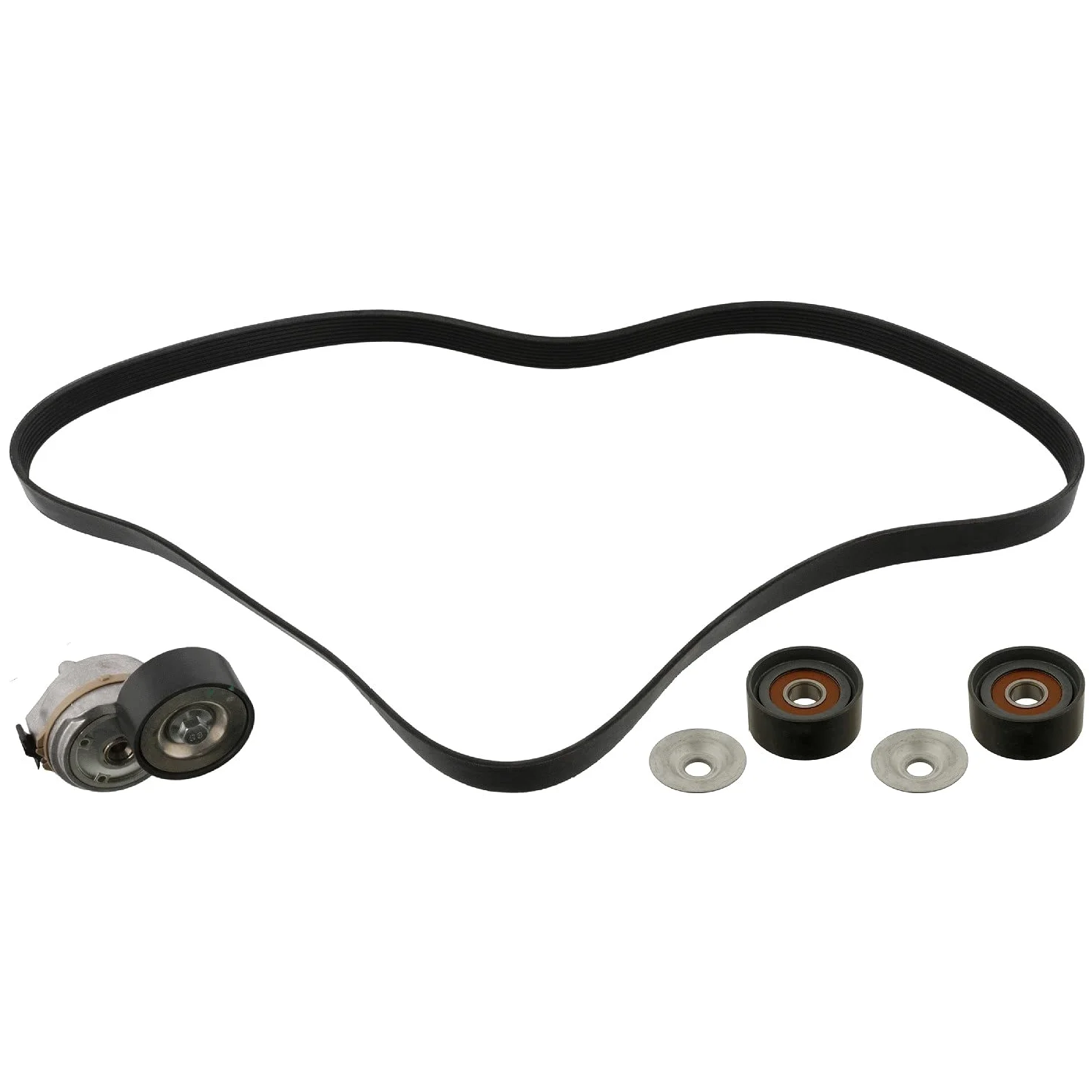 Febi bilstein 45969 Kit de correa auxiliar con tensor de correa y polea tensora, paquete de 1
