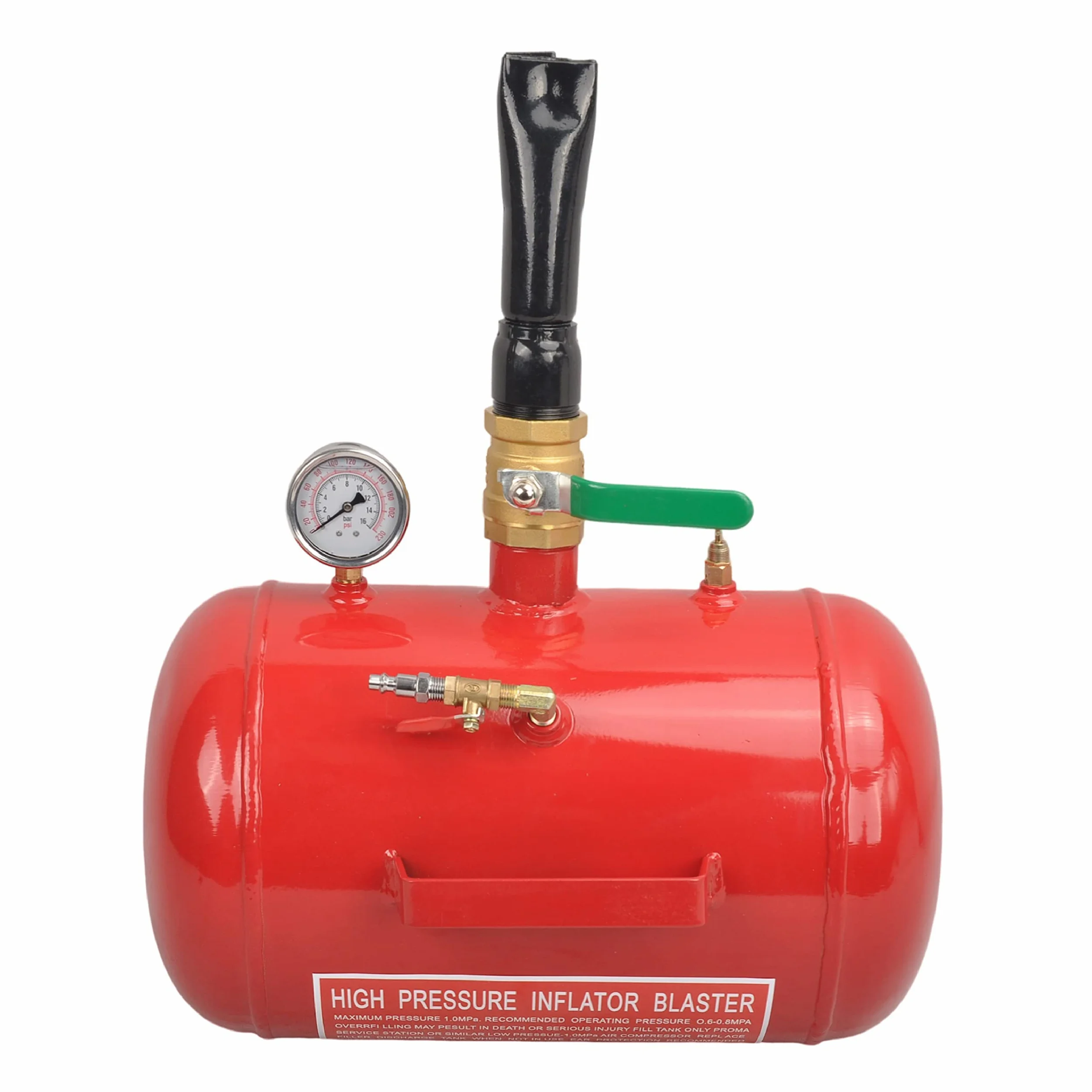 Inflador de neumáticos de 5 galones, 110 PSI, herramienta de explosión, inflador de neumáticos con manómetro, tanque inflador de neumáticos para automóvil, camión, ATV, color rojo