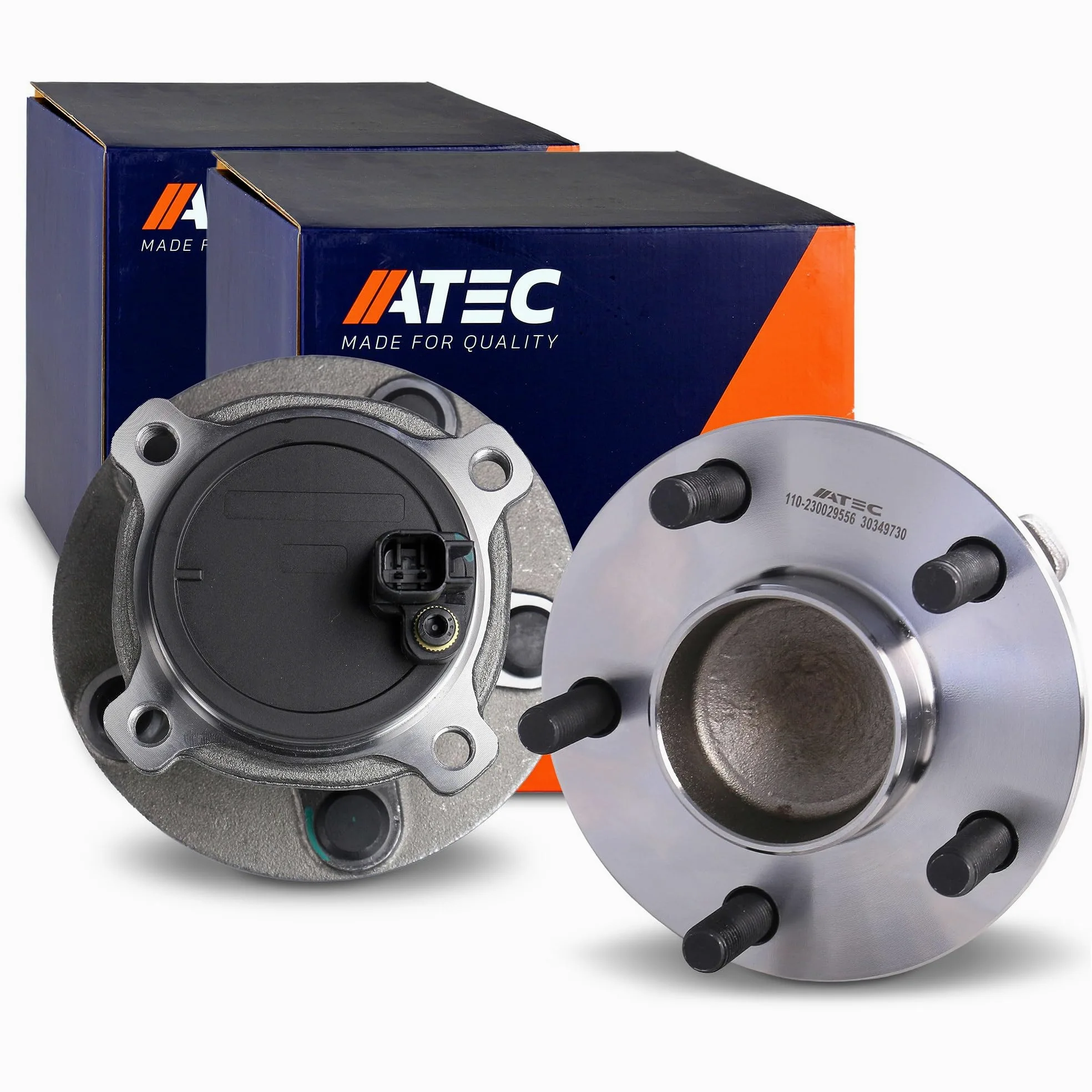 ATEC Germany 2x Juego de cojinetes de rueda trasera, compatible con FORD C-MAX (DM2), FOCUS 2 Mk2