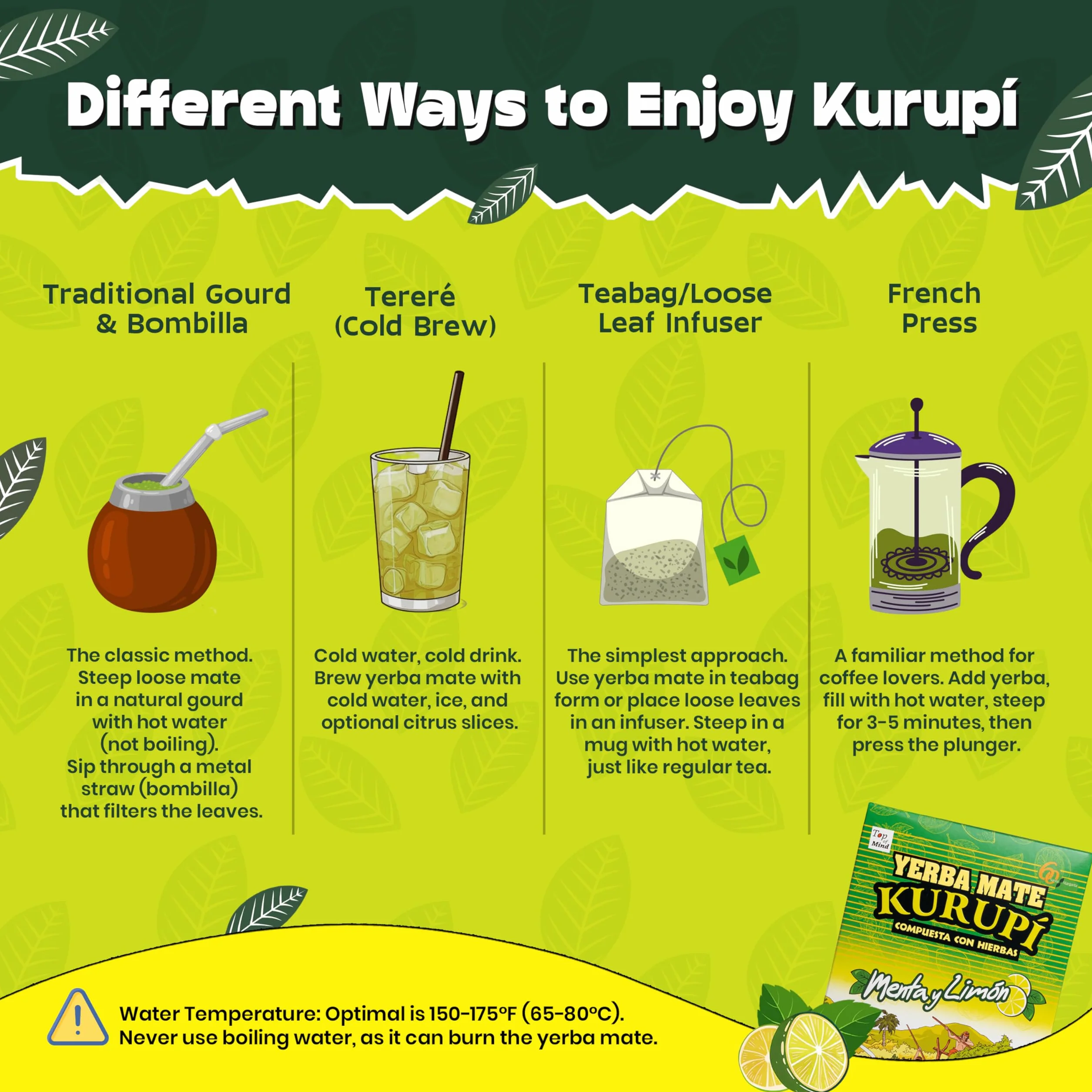 Kurupi Yerba Mate Menta y limón 500g