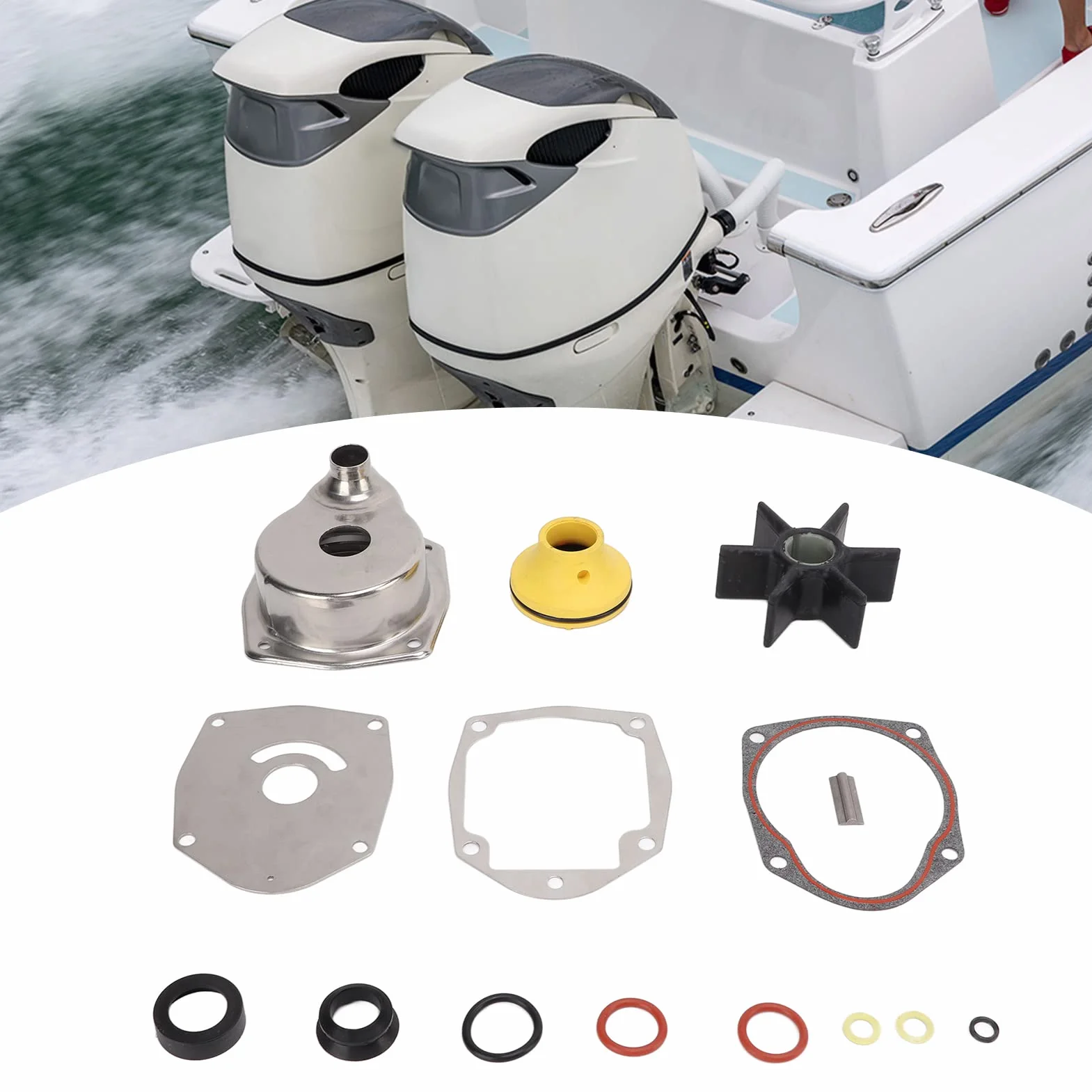 Kit de Reparación de Impulsor de Bomba de Agua 817275Q05 Reemplazo para 200 225 250 Mercruiser Alpha One Gen II 1991 2021 Bombas de Agua de Motor Automotriz Water Impelle