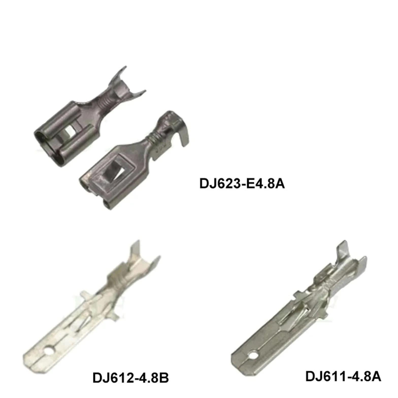 50 Uds 4,8 Mm Macho Hembra Auto engarzado Terminal de Cable Conector eléctrico Suelto Pines latón DJ623-E4.8A DJ612-4.8B DJ611-4(DJ611-4.8A,500 Pcs)
