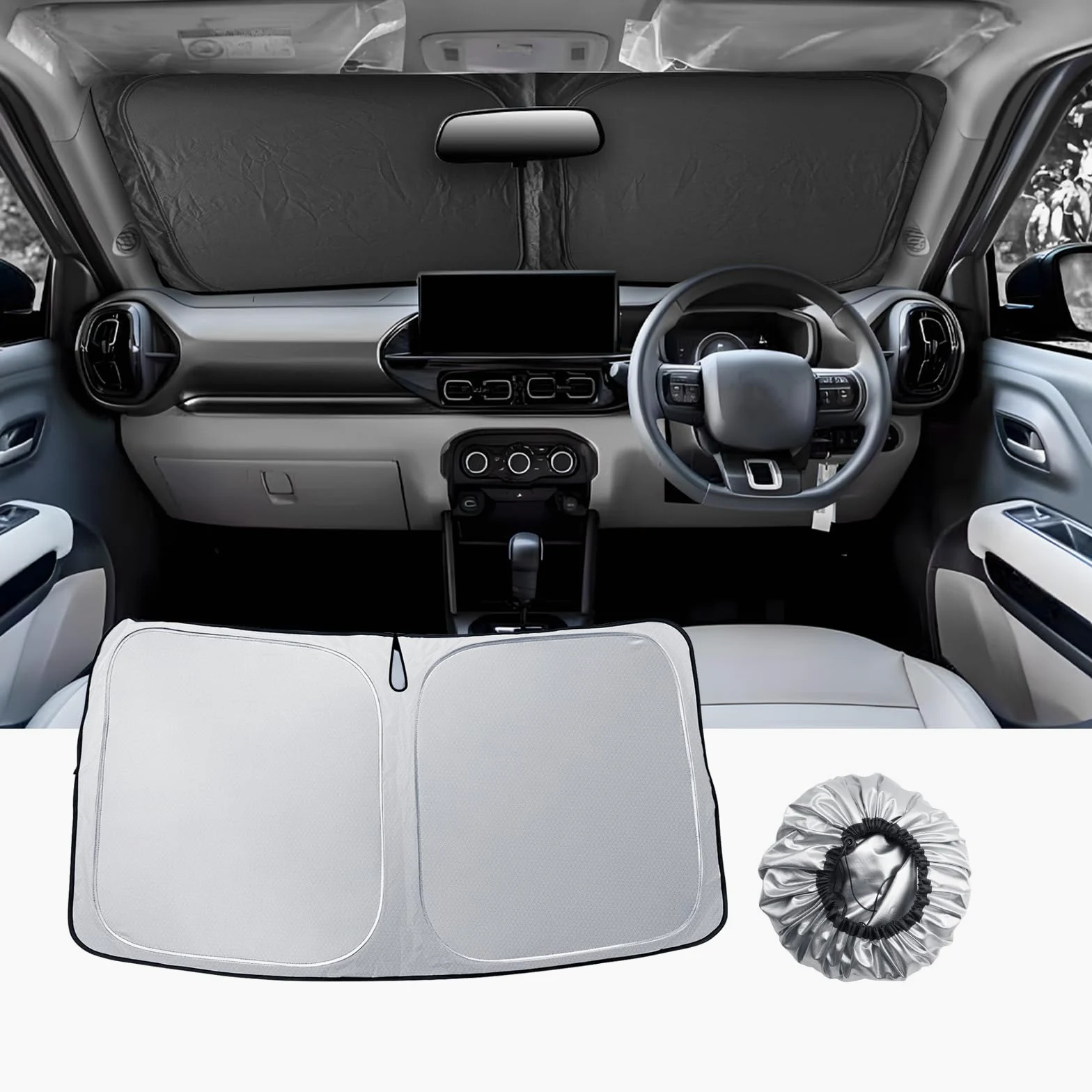 LUWU Parasol Parabrisas Compatible con Citroen C3 Aircross 2017-2024 Protección UV
