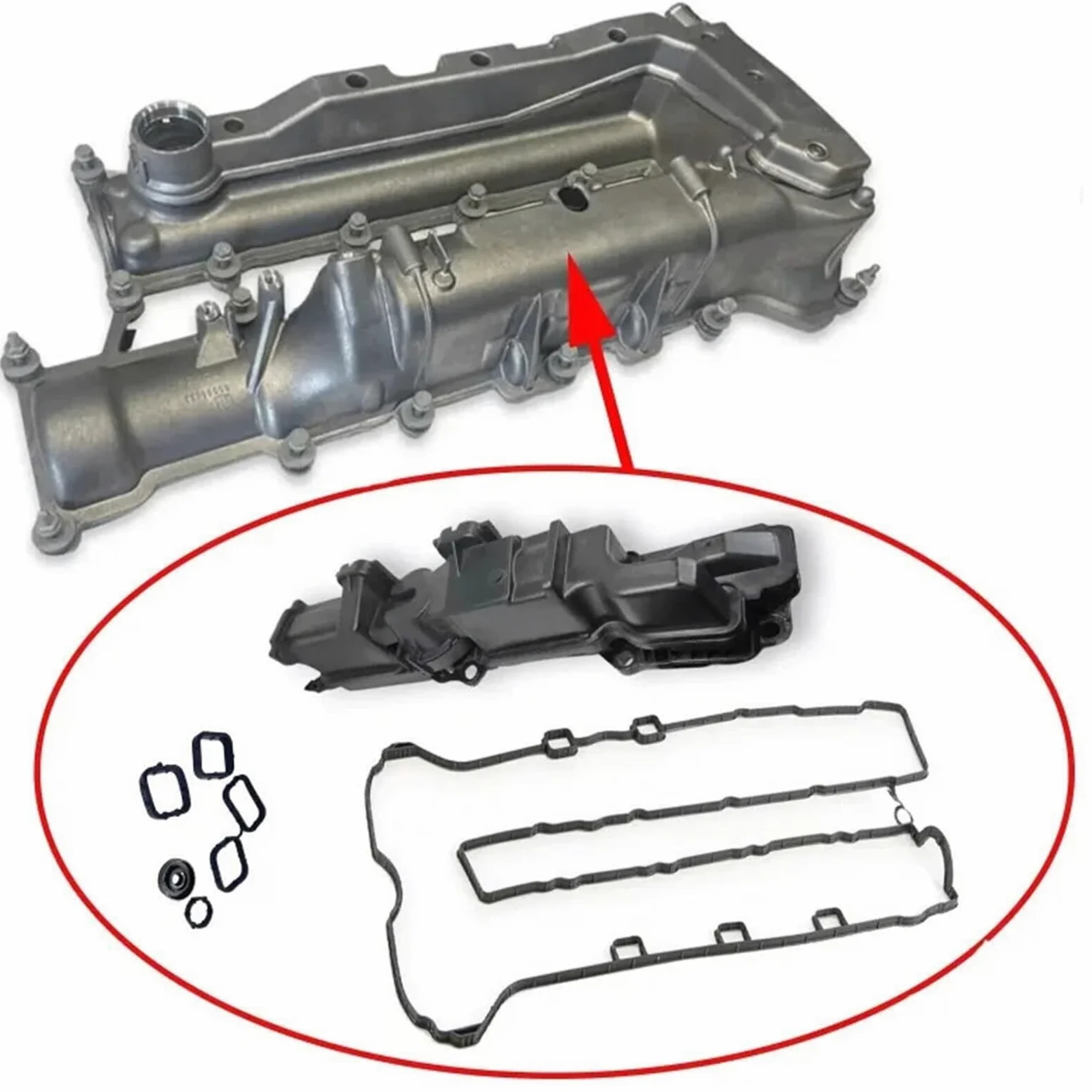 55596087 5607229 Tapa de válvula del cárter 55590969 55590970 55569822 Compatible con GM Opel Astra Vauxhall Insignia 14-17 Juego de juntas(Valve Cover Gasket)
