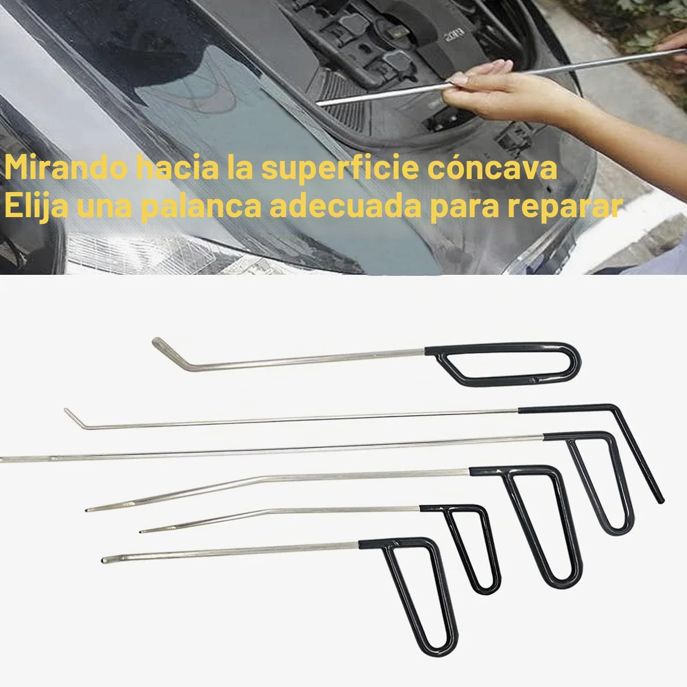 Dent Repair Kit Herramientas,Kit de reparación de Abolladuras Sin Pintura, Kit de Reparación de Abolladuras Sin Pintura Herramientas Manuales de Reparación de Abolladuras de Puertas de Coche