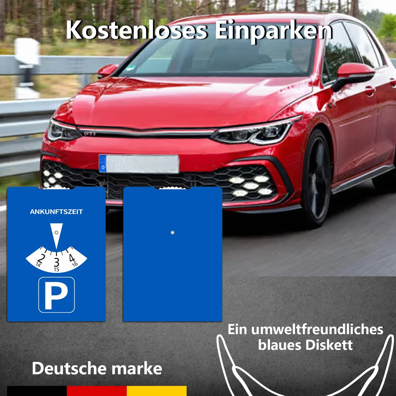 kinoco Parkscheibe aus Pappe, StVO-konform, 11x15 cm - Umweltfreundlich & strapazierfähig für Auto, LKW, Wohnmobile