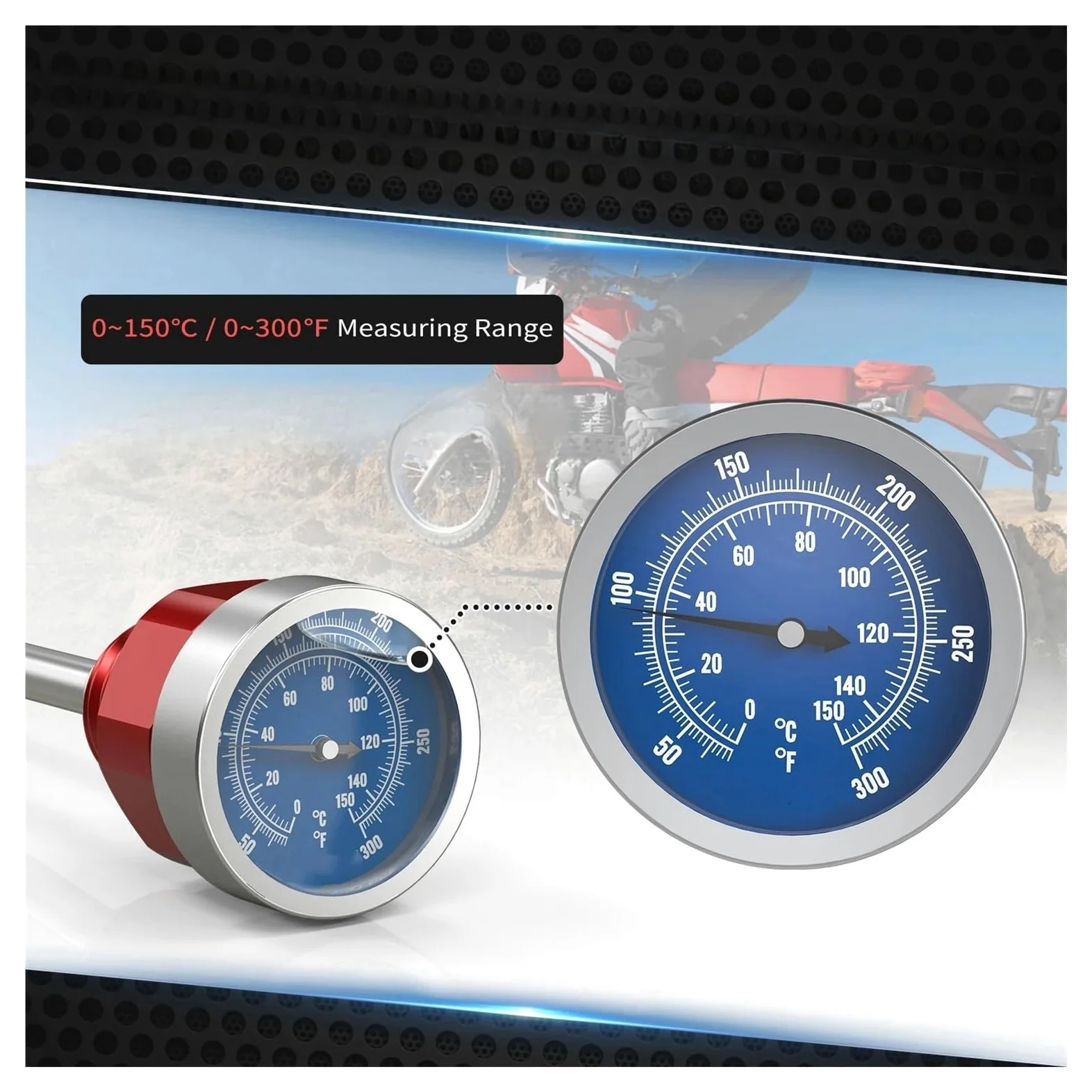 Tanque Aceite Varilla Accesorios Modificados para Motocicletas Varilla Nivel Aceite con Indicador Temperatura Indicador Nivel Aceite Varilla Nivel para XR650L 93-24