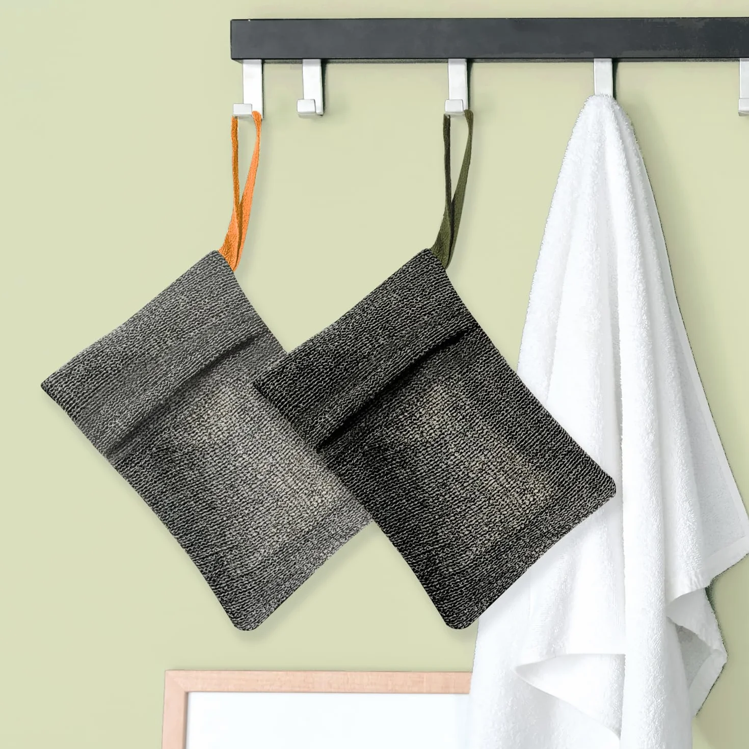 Bolsas exfoliantes corporales de nylon para jabón, espuma y secado, 2 unidades