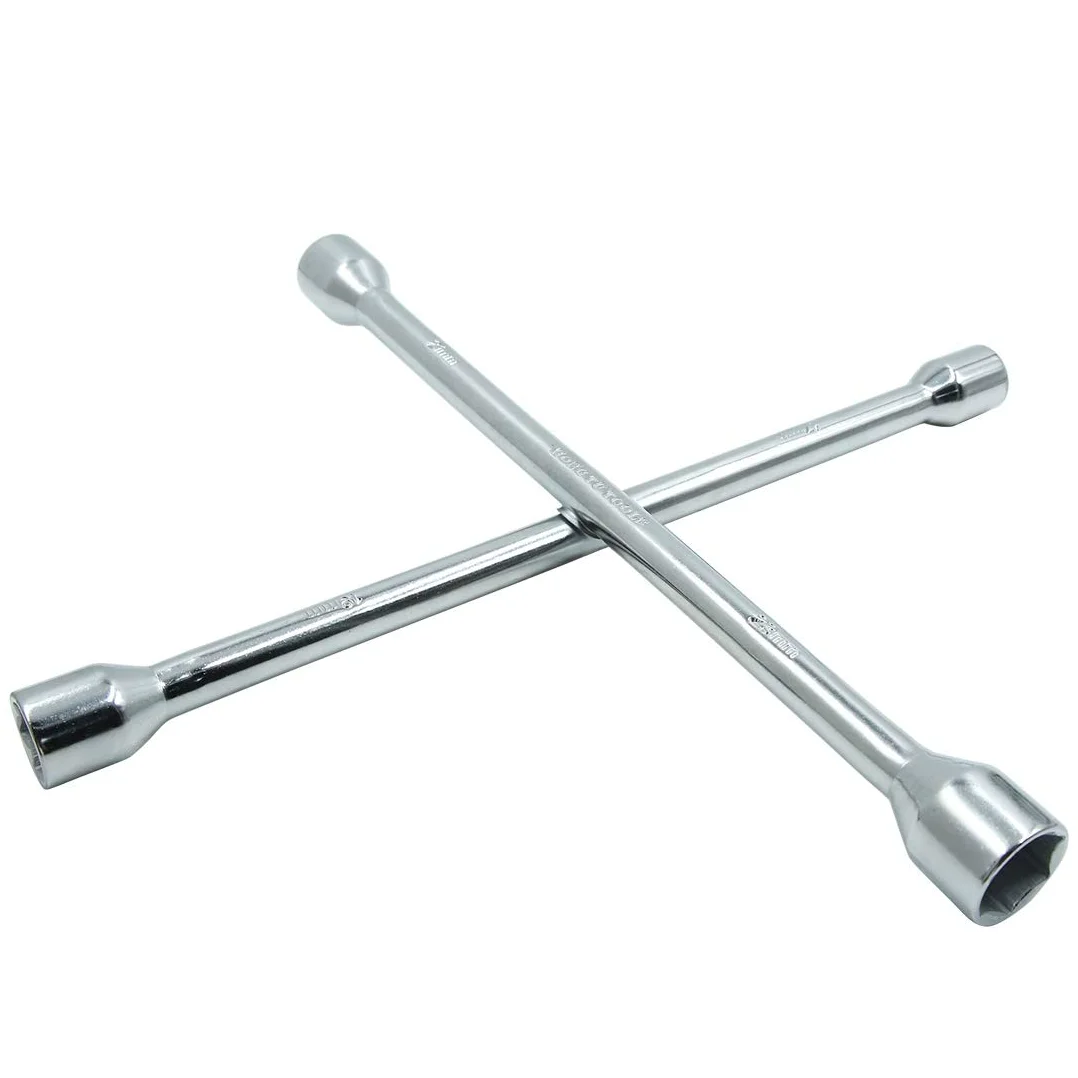 sourcing map 17mm 19mm 21mm 23mm Llave De Orejeta Cruzada Llave De Rueda Herramienta De Reparación De Automóvil