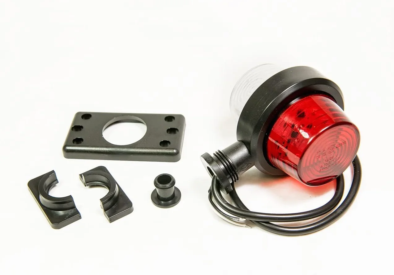Old school Tuning Piloto intermitente suspendido 12V 24V Colores blanco y rojo para camión Remolque de coche, caravana etc. 1 pieza