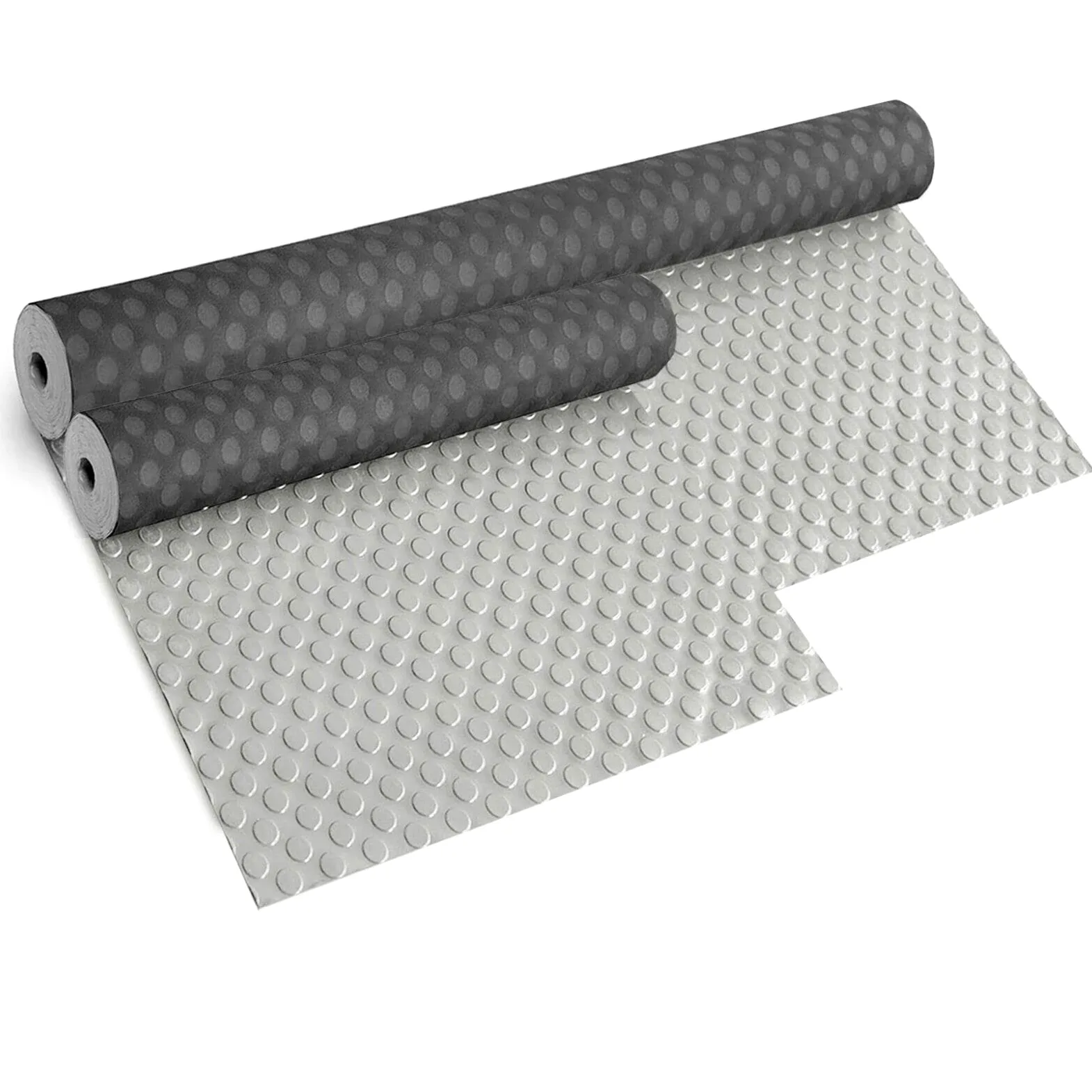 Suelo - Alfombra de goma con revestimiento antideslizante - Modelo Felpudo - Burlet_PVC - 1 x 11 metros - Color gris