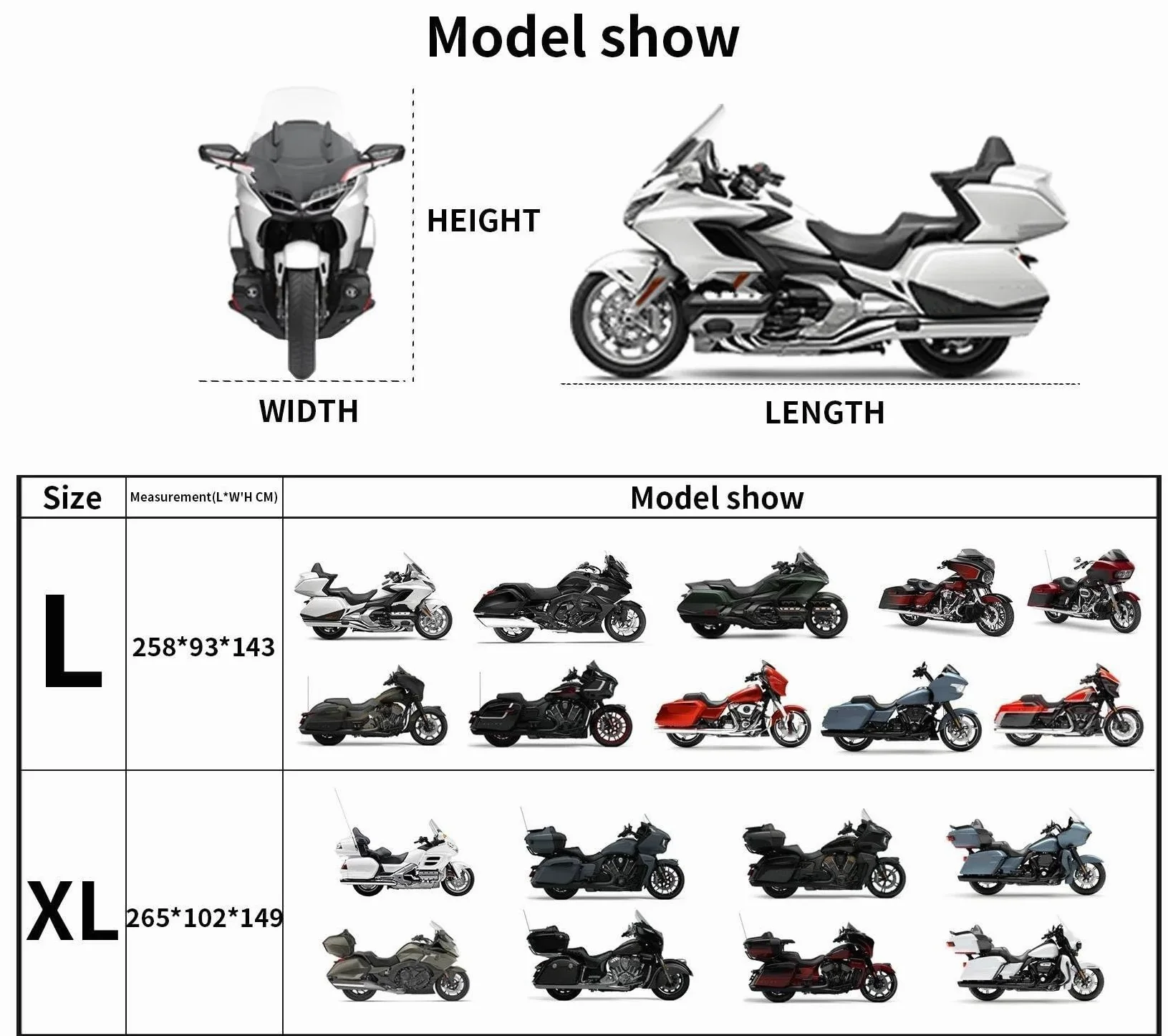 para Gl1800 Protector UV De Exterior para Goldwing Impermeable para Scooter Cubierta para Motocicleta Funda Moto