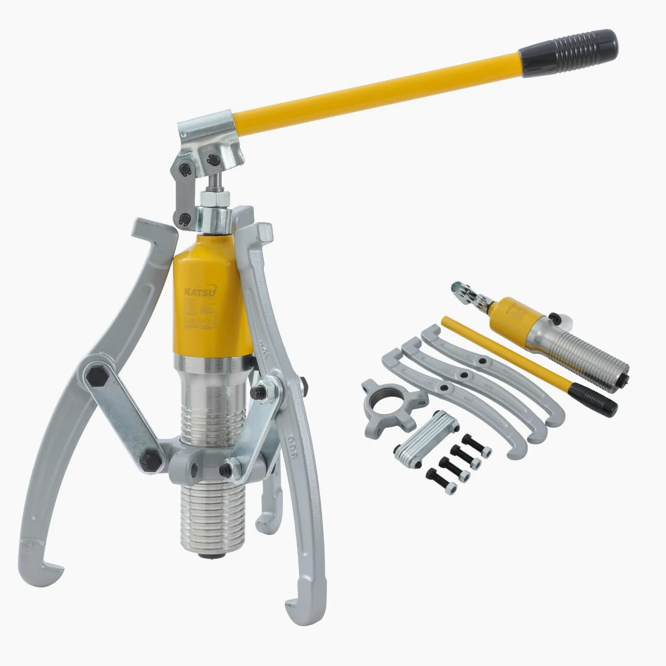 KATSU Extractor Hidráulico de Engranajes 15 Ton, Unidad Integral 3 Mordazas Polea de Prensa Hidráulica Manual Rodamientos de Rueda Motor Cubo Separador 450572