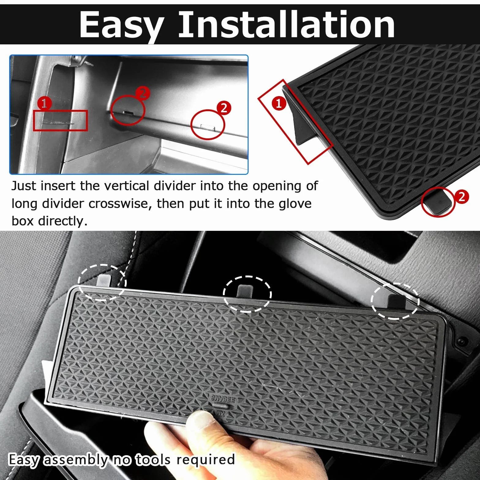 Autorder Organizador de Consola Central para Mazda MX-5 RF Miata 2016-2022 2023 2024, Accesorios Interiores, guantera, Bandeja de inserción, Panel de partición