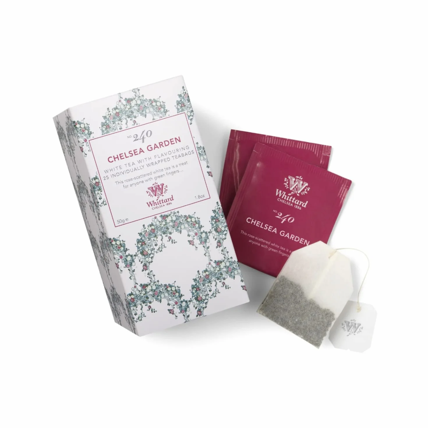 Whittard Té blanco sabor pétalo rosa Té verde mango bergamota 2 x 25 bolsitas 2 x 50 Gr