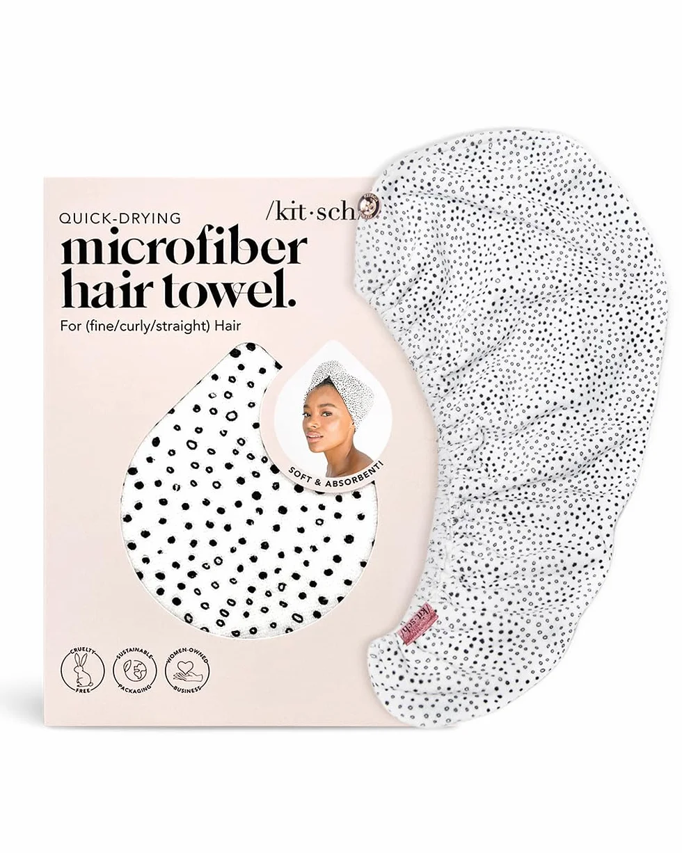 Kitsch Toalla de Microfibra para Cabello, Envoltura de Secado Rápido para Cabello Rizado