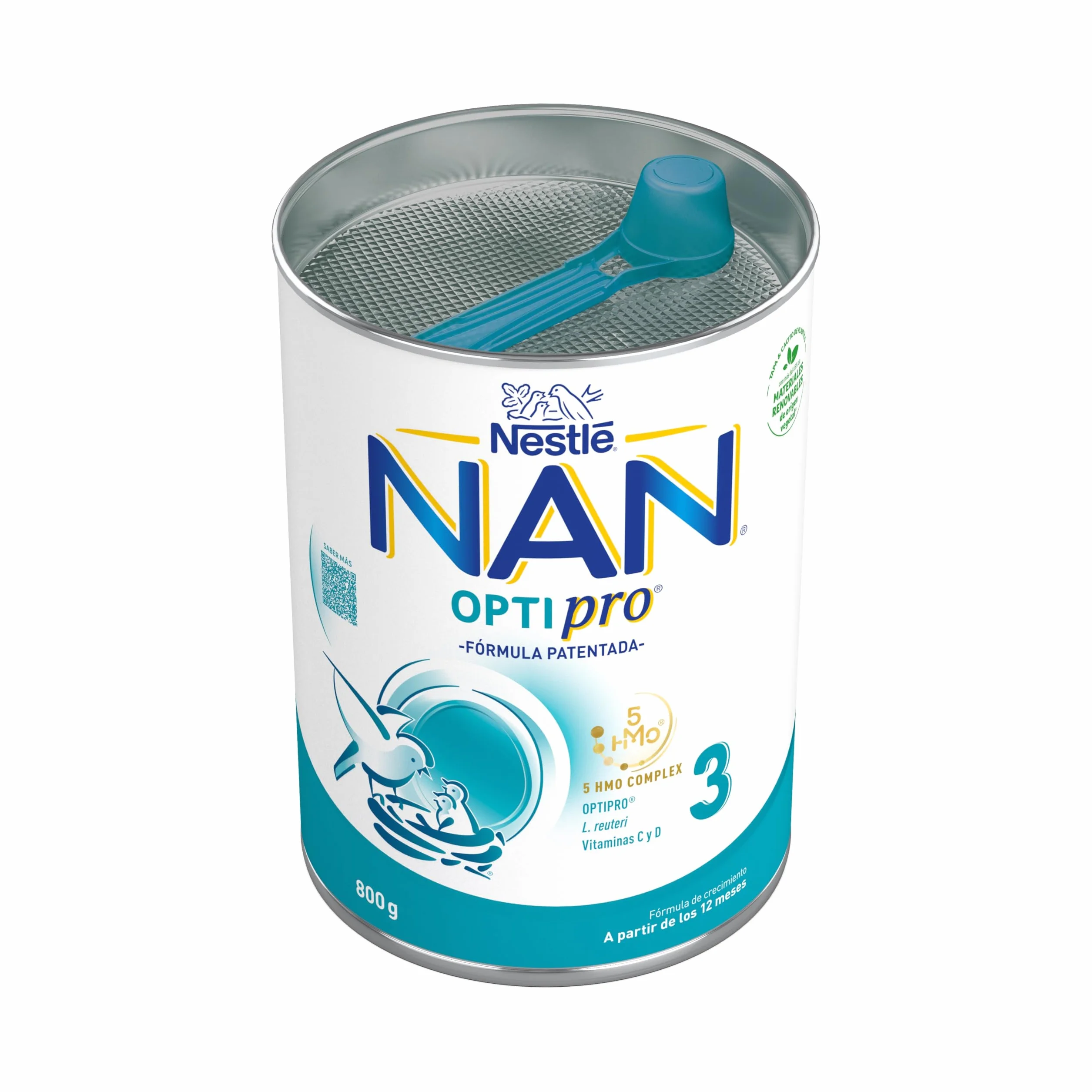Nestlé NAN OPTIPRO 3 Leche de crecimiento en polvo, 3x800g