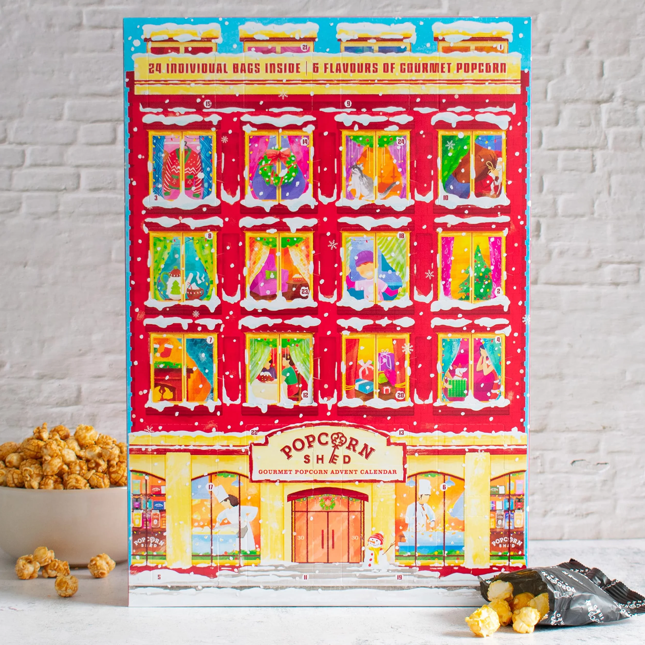 Calendario de Adviento Navidad Palomitas Gourmet 2022 6 Sabores Regalo Natural Vegetariano
