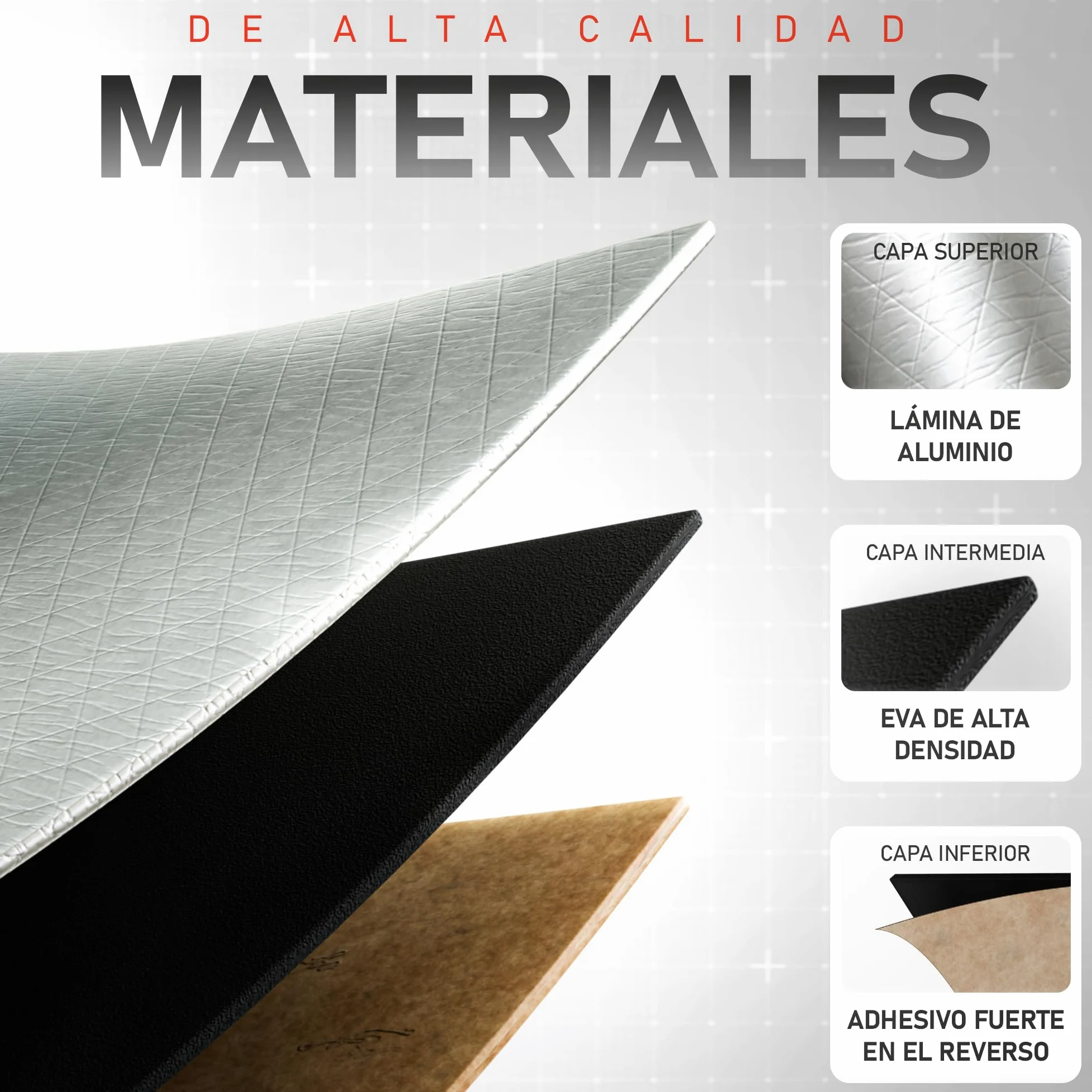Aislante Termico Autoadhesivo 250 x 50 cm - 10mm Grosor | Aislante Acustico Coche | Perfecto para Coches, Furgonetas y Campers | Temperatura Máxima 110ºC / Mínima -50ºC