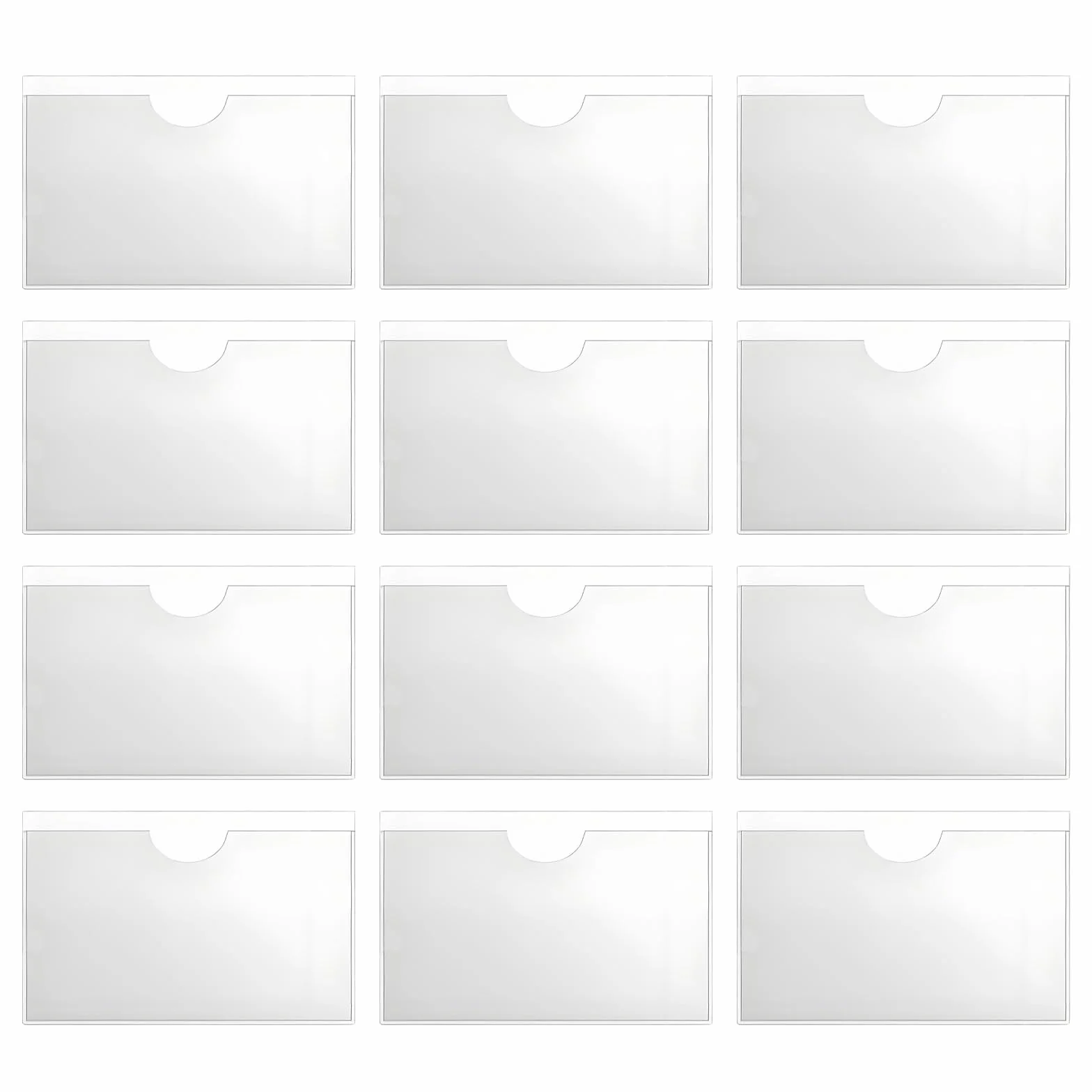 6pcs Bolsillo Auto Adhesivo de Tarjeta, Bolsa Adhesiva para Parabrisas de Coche, 10 x 8 cm, Porta Documentos de PVC para Licencias, Permisos de Estacionamiento y Más (12pcs 6×10 cm)