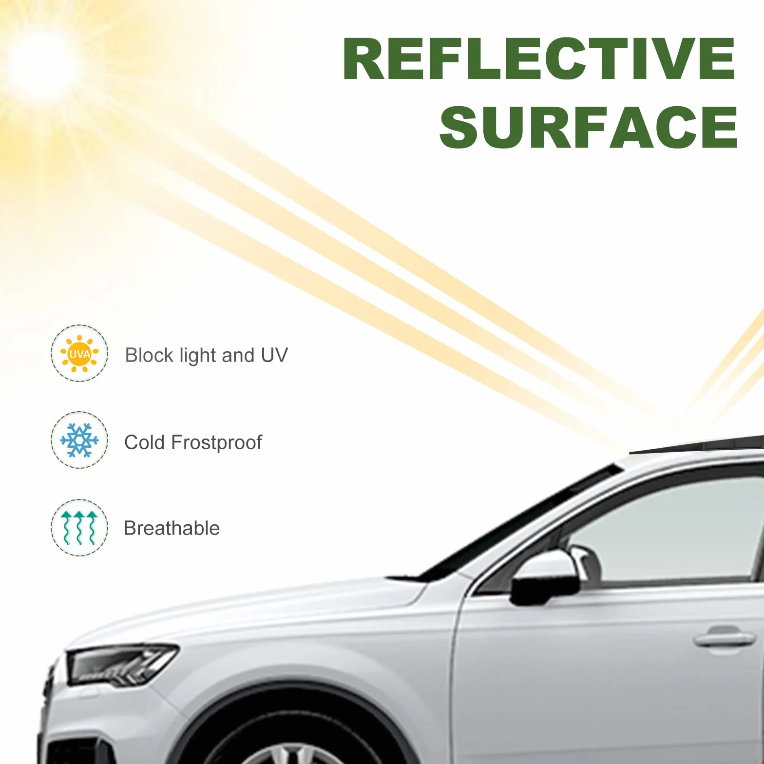 Cubierta Universal para Techo Solar, con Deflector de Viento y Superficie Aislante e Impermeable, con Cinta Impermeable de Doble Cara, 72,5 x 49,5 x 3,8 cm
