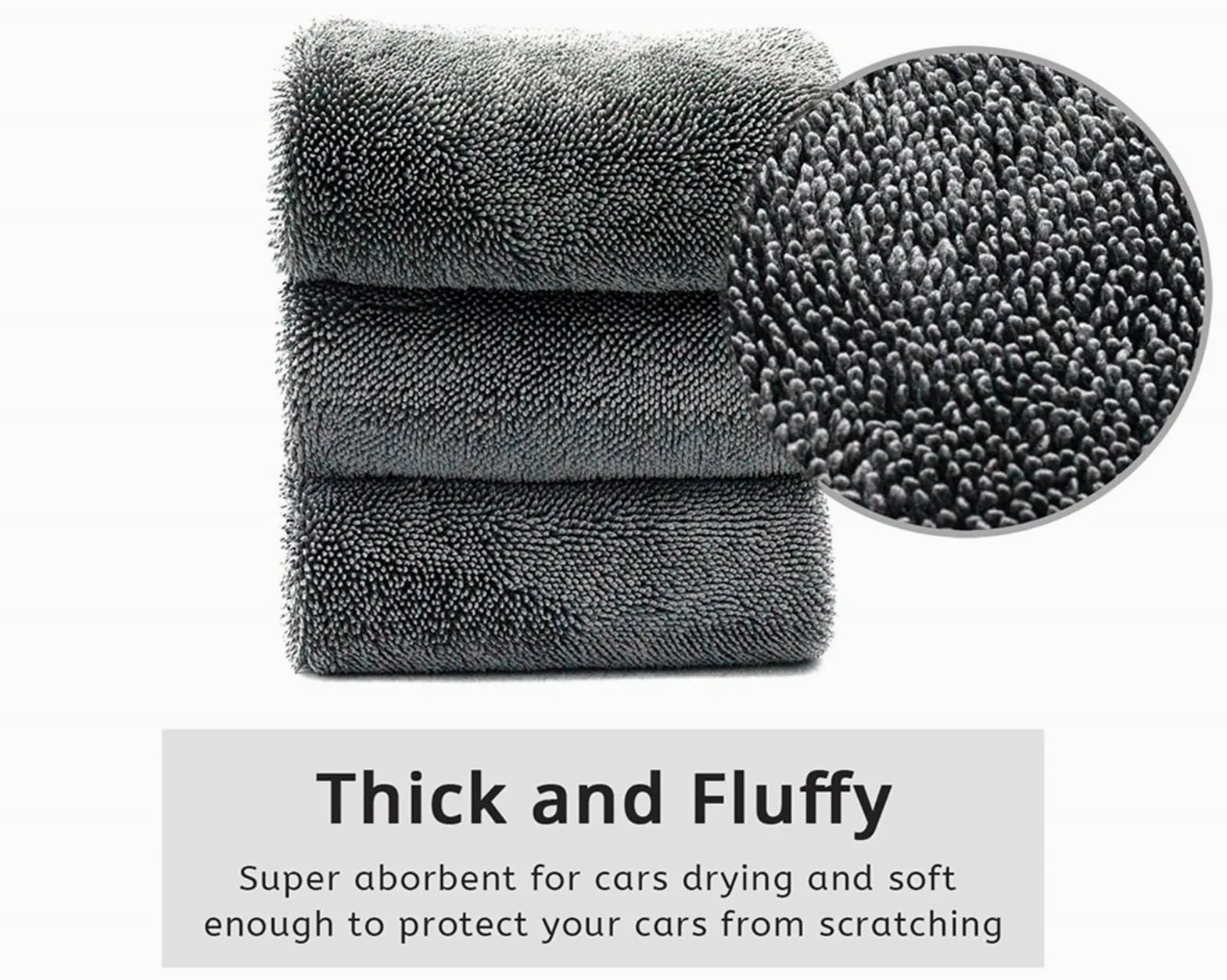 TRUSTTWO 40x80cm Microfibra súper Absorbente Toalla de Lavado de automóviles Coche Profesional Limpieza de automóvil Toallas de Secado Paño Compatible con Pantalla de Ventanas de automóviles The New
