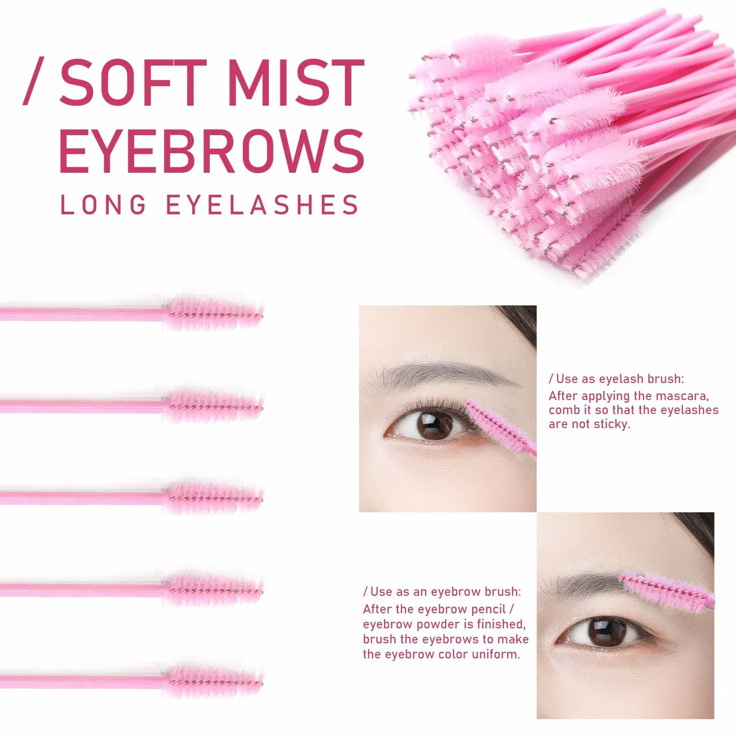 Kit de herramientas de belleza: 150 varillas desechables para rímel y micro aplicadores, 50 cepillos para cejas, labios y micro aplicadores