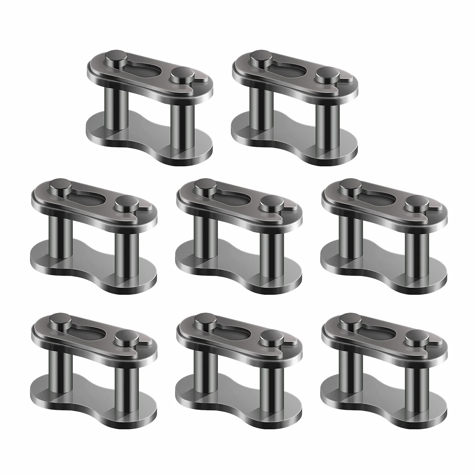 AIEX 8 piezas de eslabones principales de la cadena, aleación de acero robustos eslabón principal cadena cadena Master Links para bicicleta Mini bicicleta MTB Karting Pit ATV Scooter