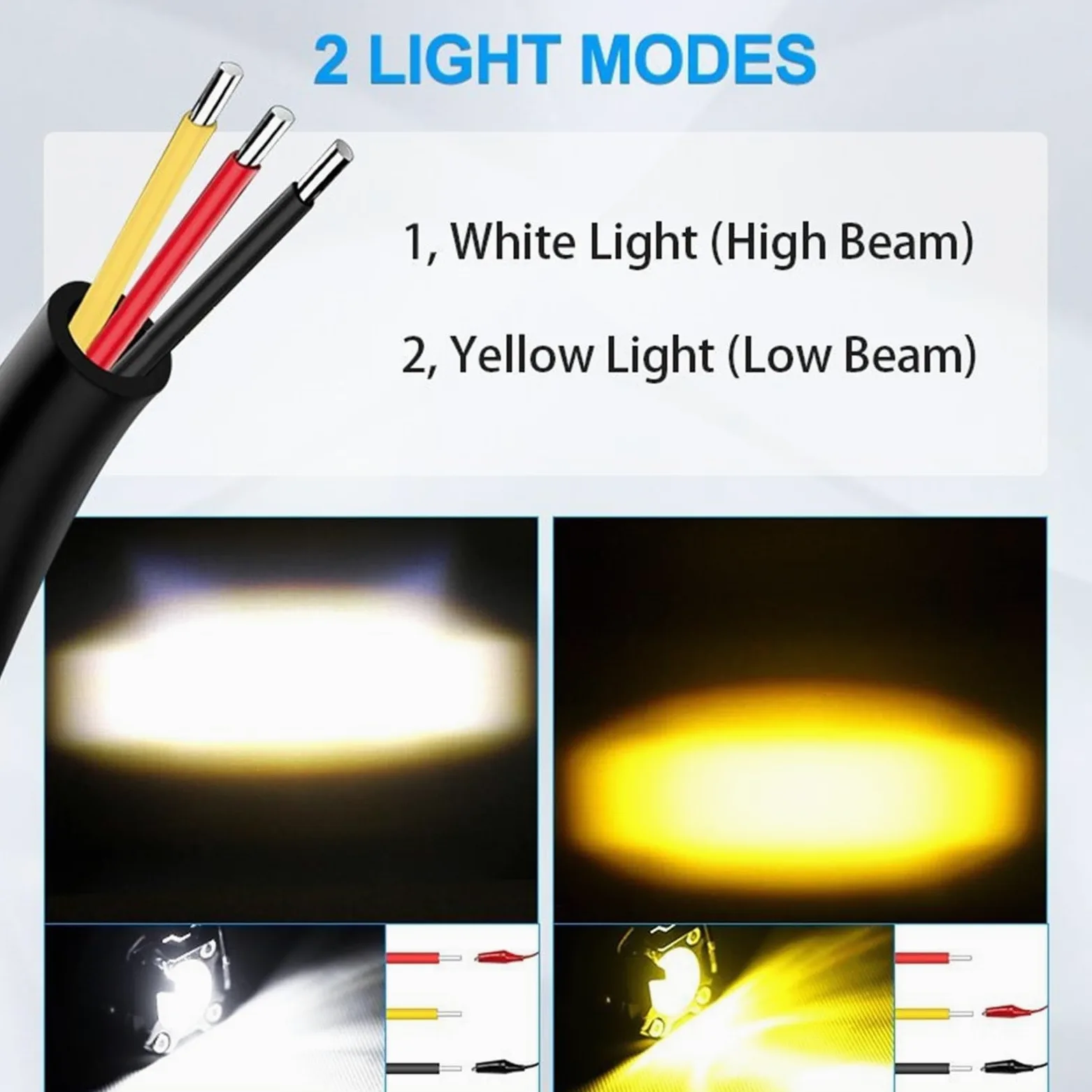 Faros Motocicleta Foco Faros LED para Motocicleta LED Antiniebla | Foco LED motocicleta lente proyector luces antiniebla conducción haz alto/bajo color blanco amarillo faros Led auxiliares