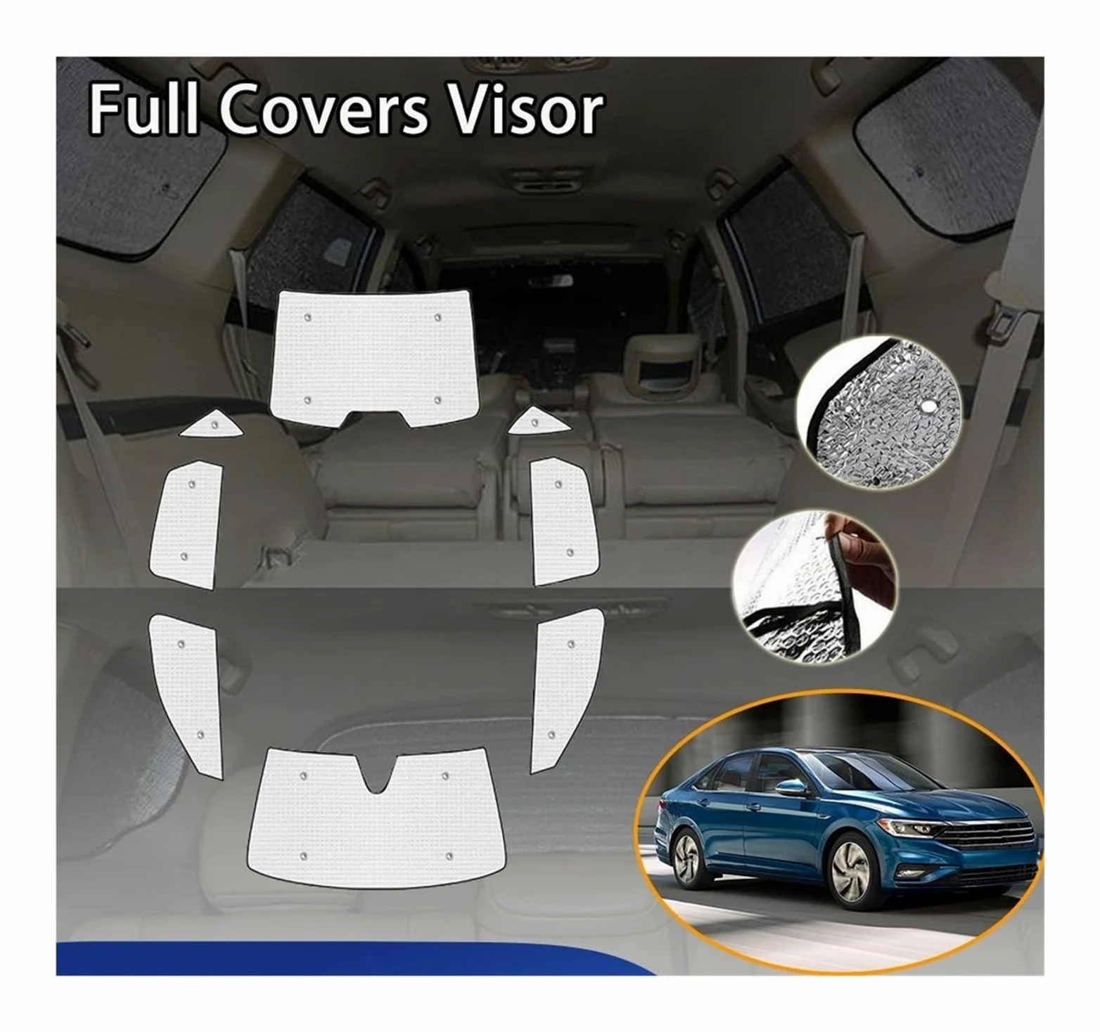 Parasol Coche Parasoles De Cobertura Completa Para Coche Para VW Para Jetta A7 MK7 Para Vento 2019 ~ 2023 Cubierta Reflectante Para Parabrisas Parasoles Parasol Ventana Coche ( Tamaño : Rear Windows 5