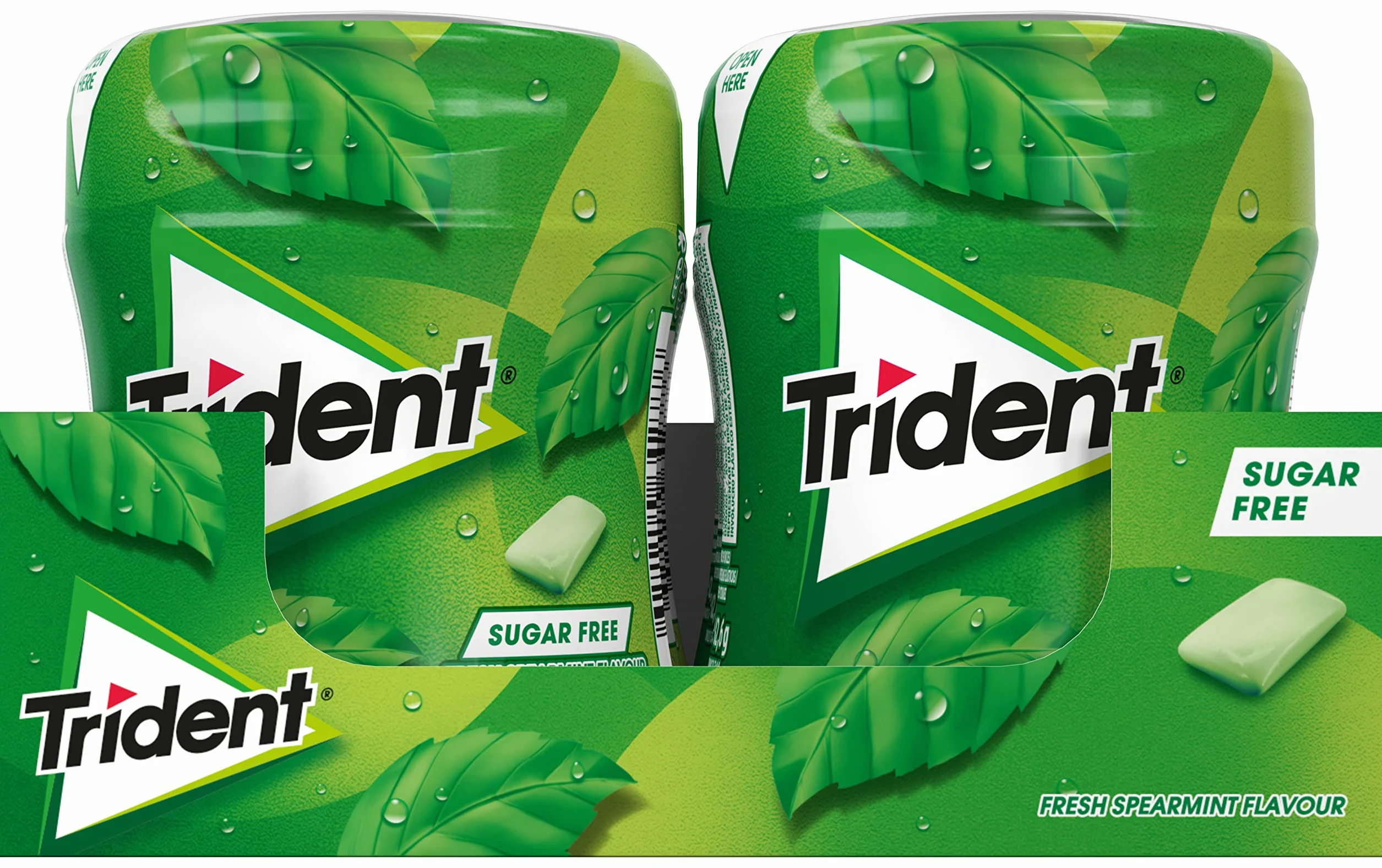 Trident Fresh Bottle Hierbabuena Chicles sin Azúcar 6 Botes 82,6 g