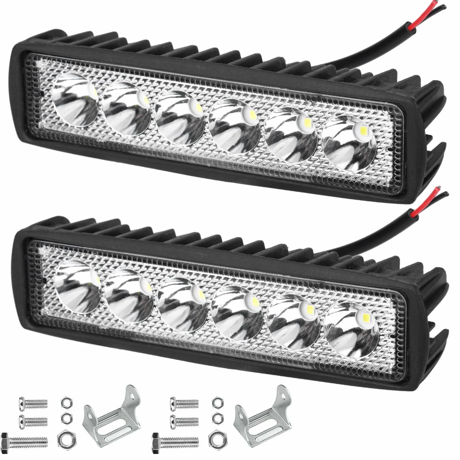 2 Piezas Focos Led Tractor 12V 18W, Faro Trabajo LED, Faros LED Tractor, Focos de Coche 6000K IP67 Impermeable para Coche Tractors Barcos ATV UTV SUV