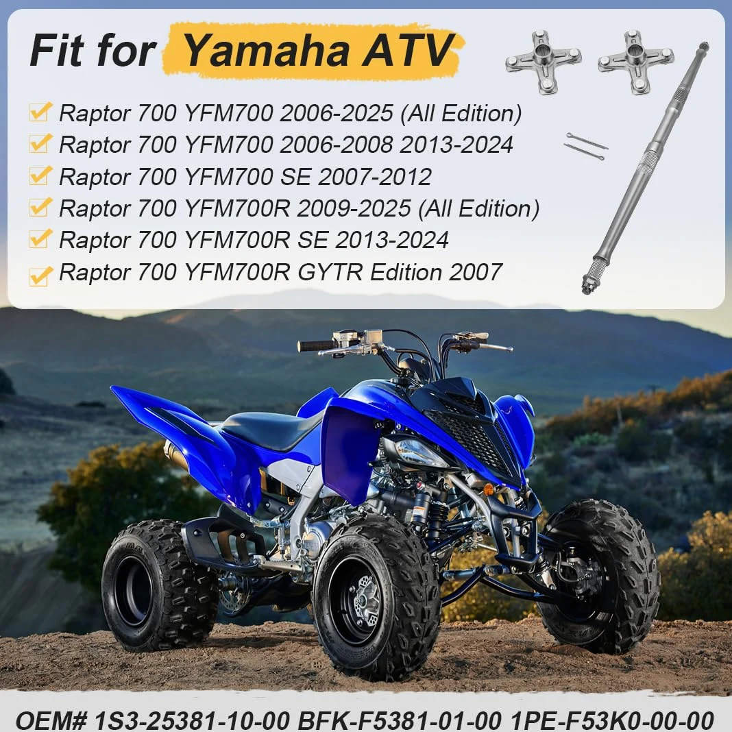 Eje trasero y Cubo de rueda trasera para Yama-ha Raptor 700 2006-2025